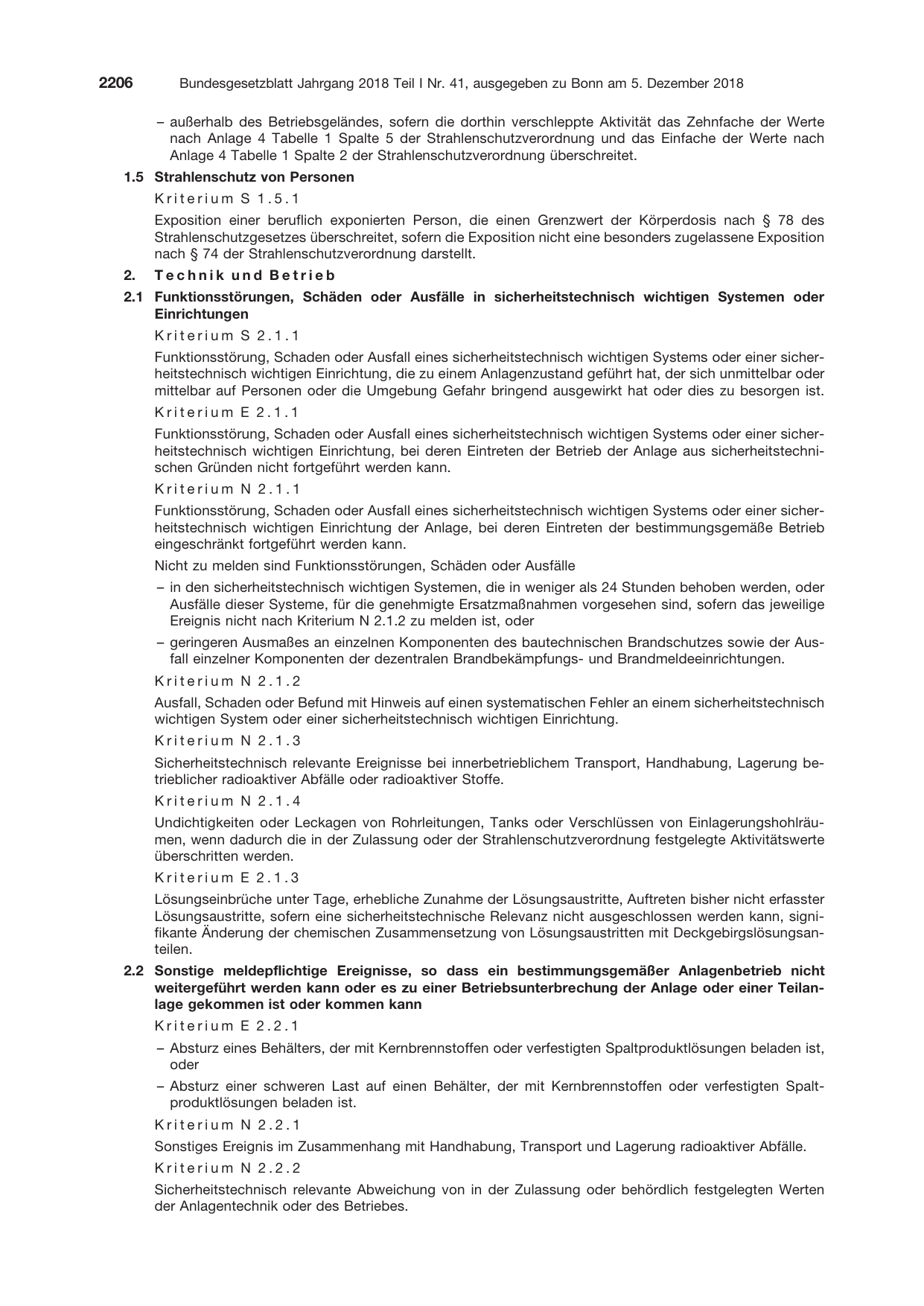 BGBl. 2018, Seite 2206 — Originalseite als Abbildung