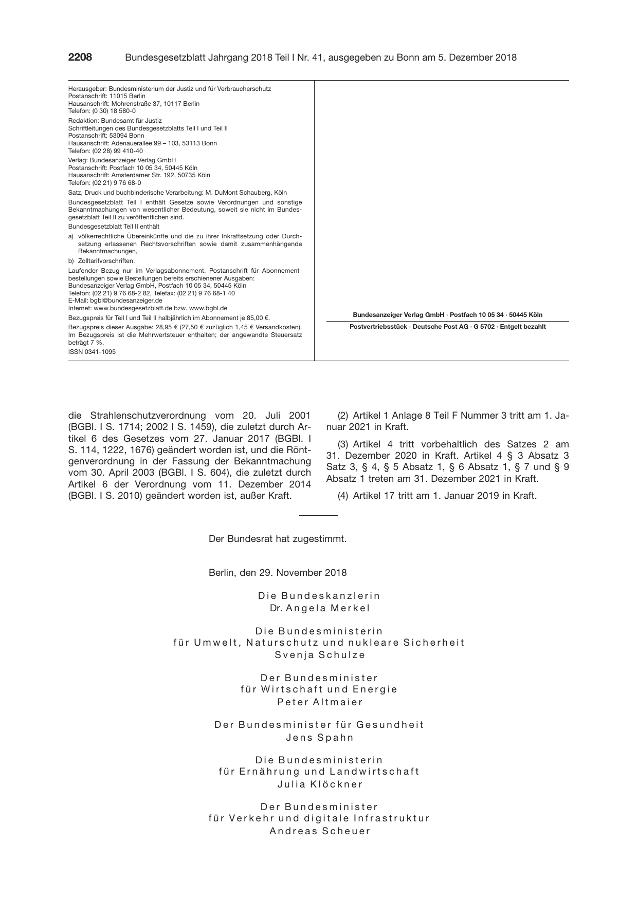 BGBl. 2018, Seite 2208 — Originalseite als Abbildung
