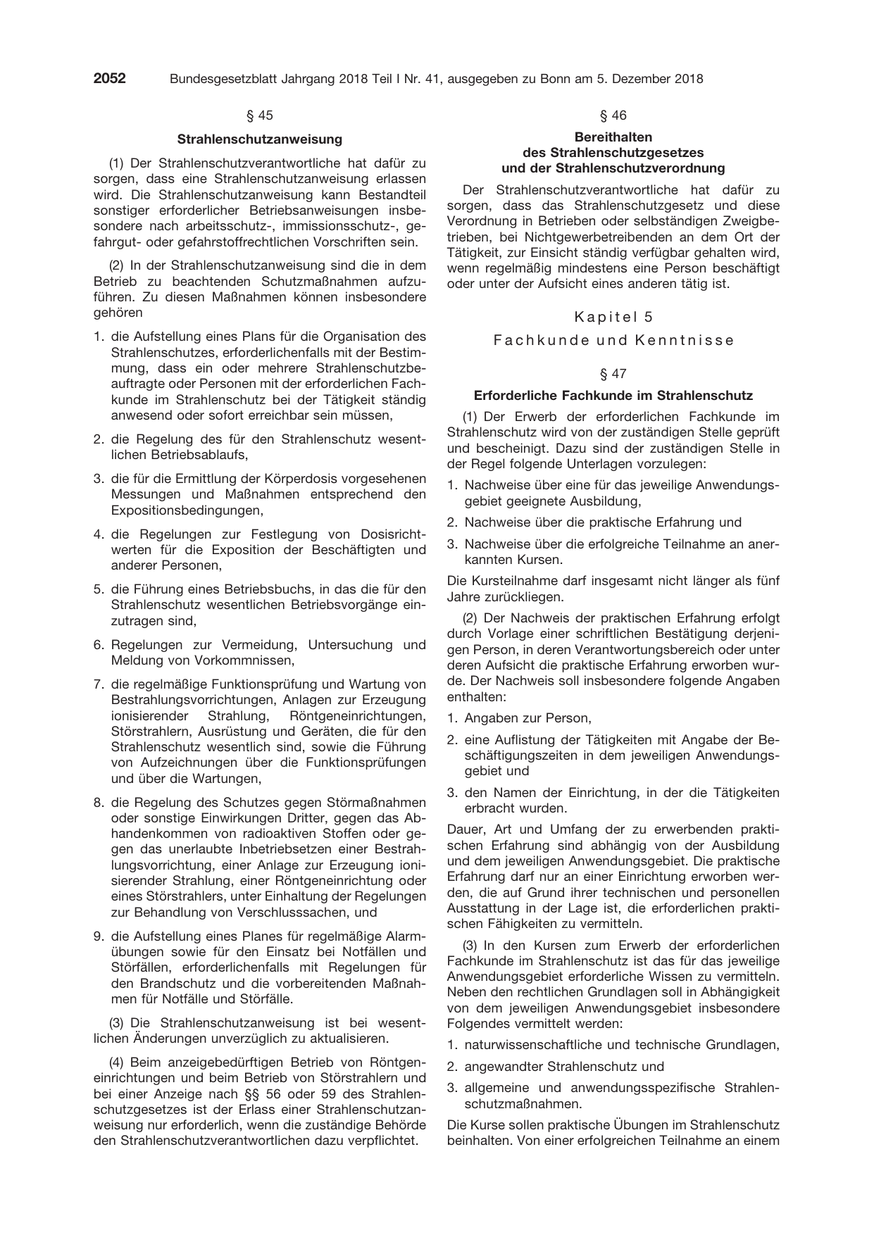 BGBl. 2018, Seite 2052 — Originalseite als Abbildung