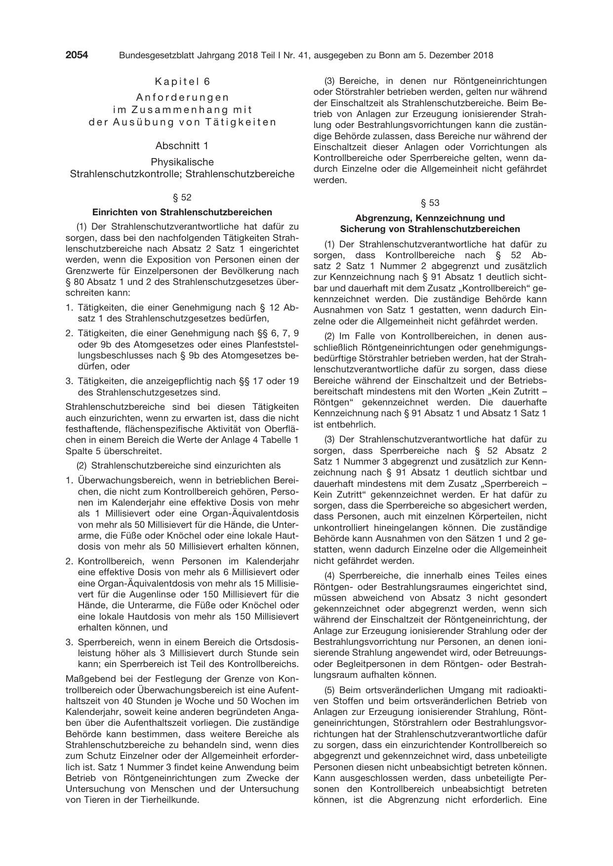 BGBl. 2018, Seite 2054 — Originalseite als Abbildung