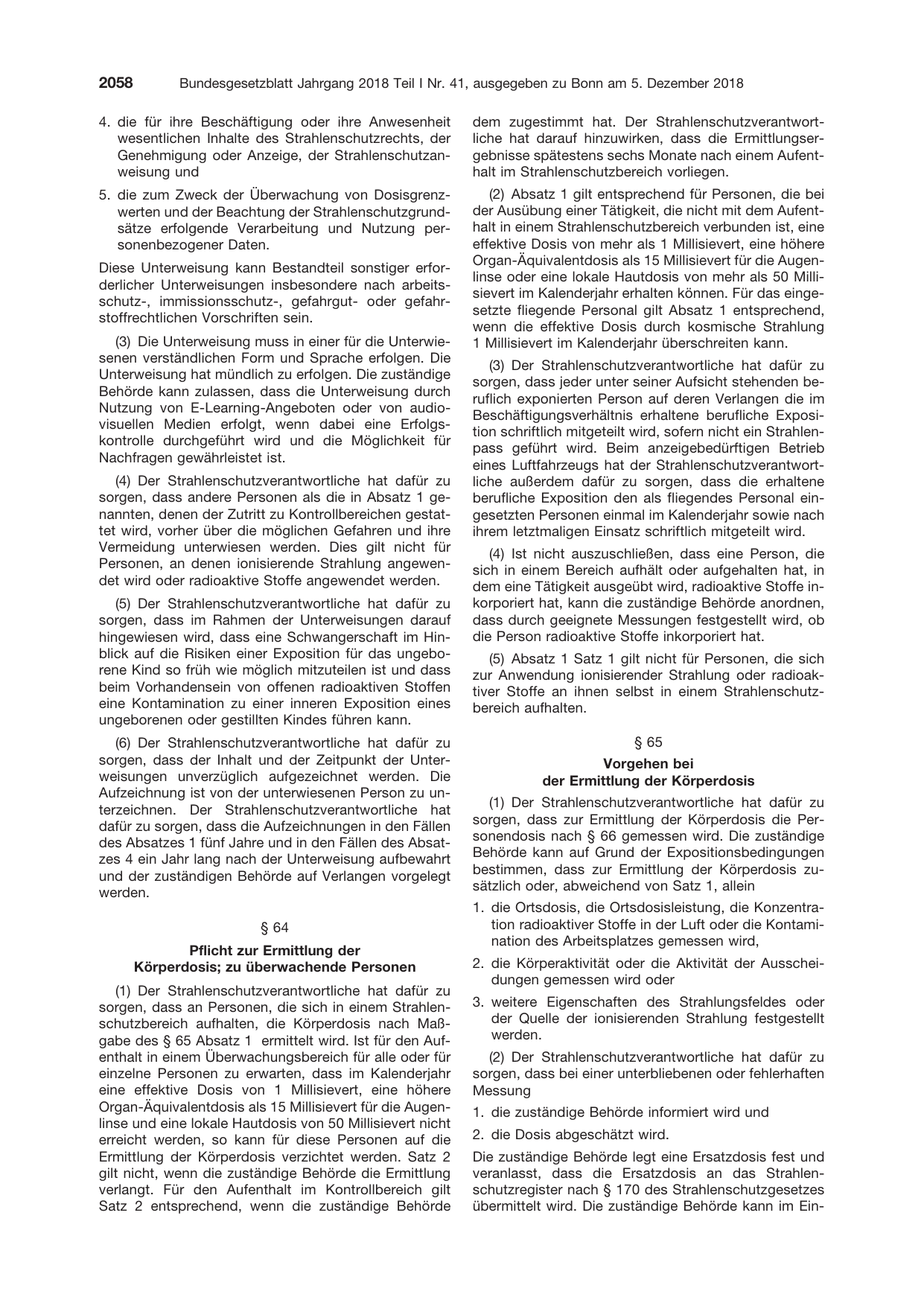 BGBl. 2018, Seite 2058 — Originalseite als Abbildung