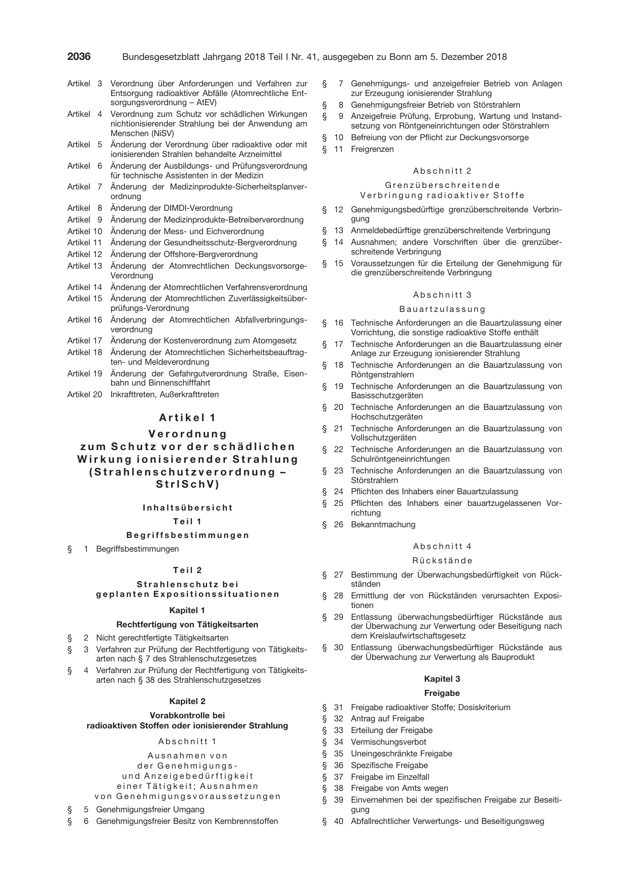 BGBl. 2018, Seite 2036 — Originalseite als Abbildung