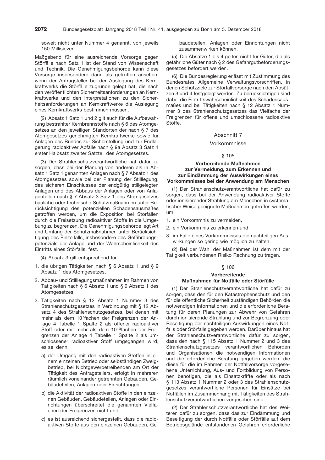 BGBl. 2018, Seite 2072 — Originalseite als Abbildung