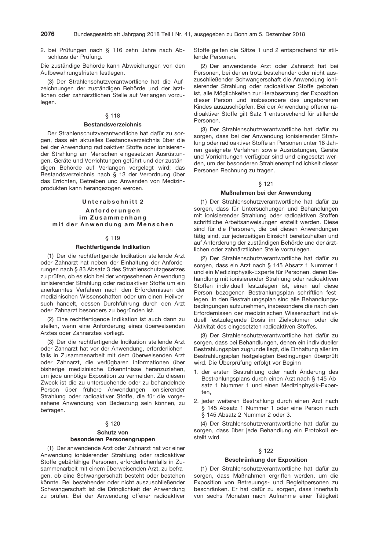 BGBl. 2018, Seite 2076 — Originalseite als Abbildung