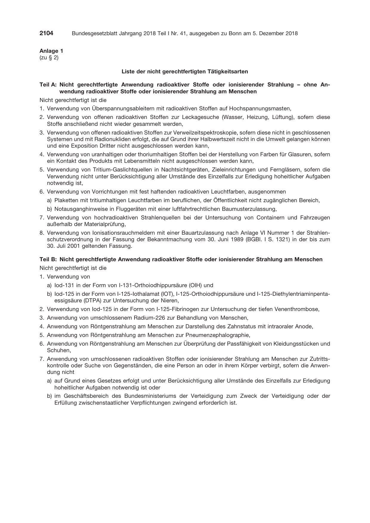 BGBl. 2018, Seite 2104 — Originalseite als Abbildung