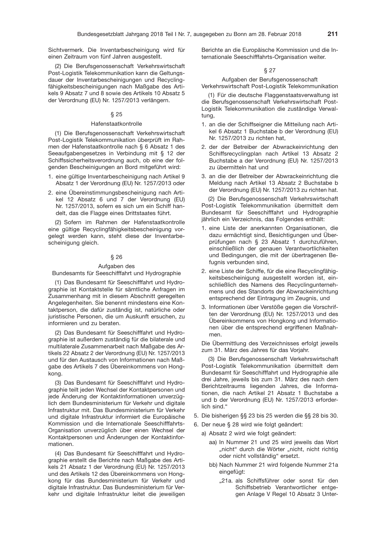 BGBl. 2018, Seite 211 — Originalseite als Abbildung
