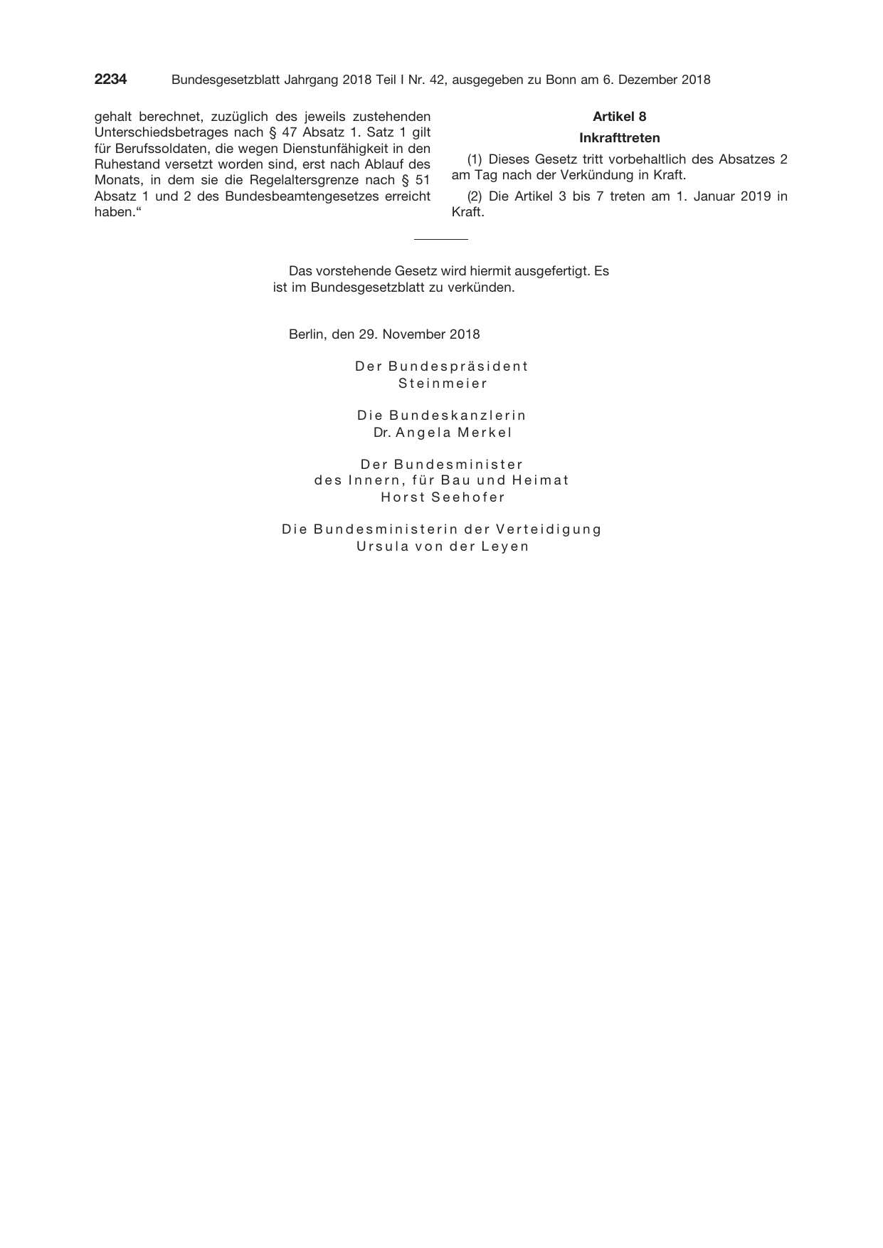 BGBl. 2018, Seite 2234 — Originalseite als Abbildung