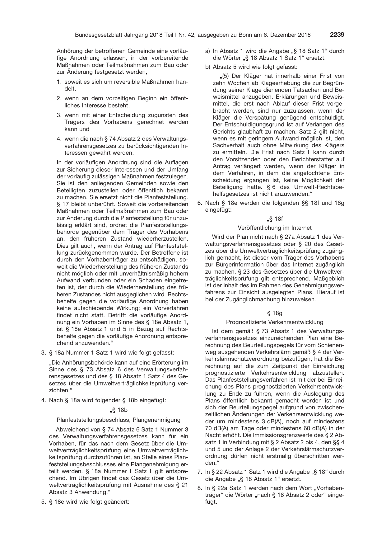 BGBl. 2018, Seite 2239 — Originalseite als Abbildung