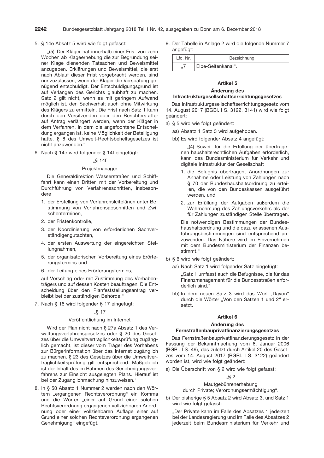 BGBl. 2018, Seite 2242 — Originalseite als Abbildung