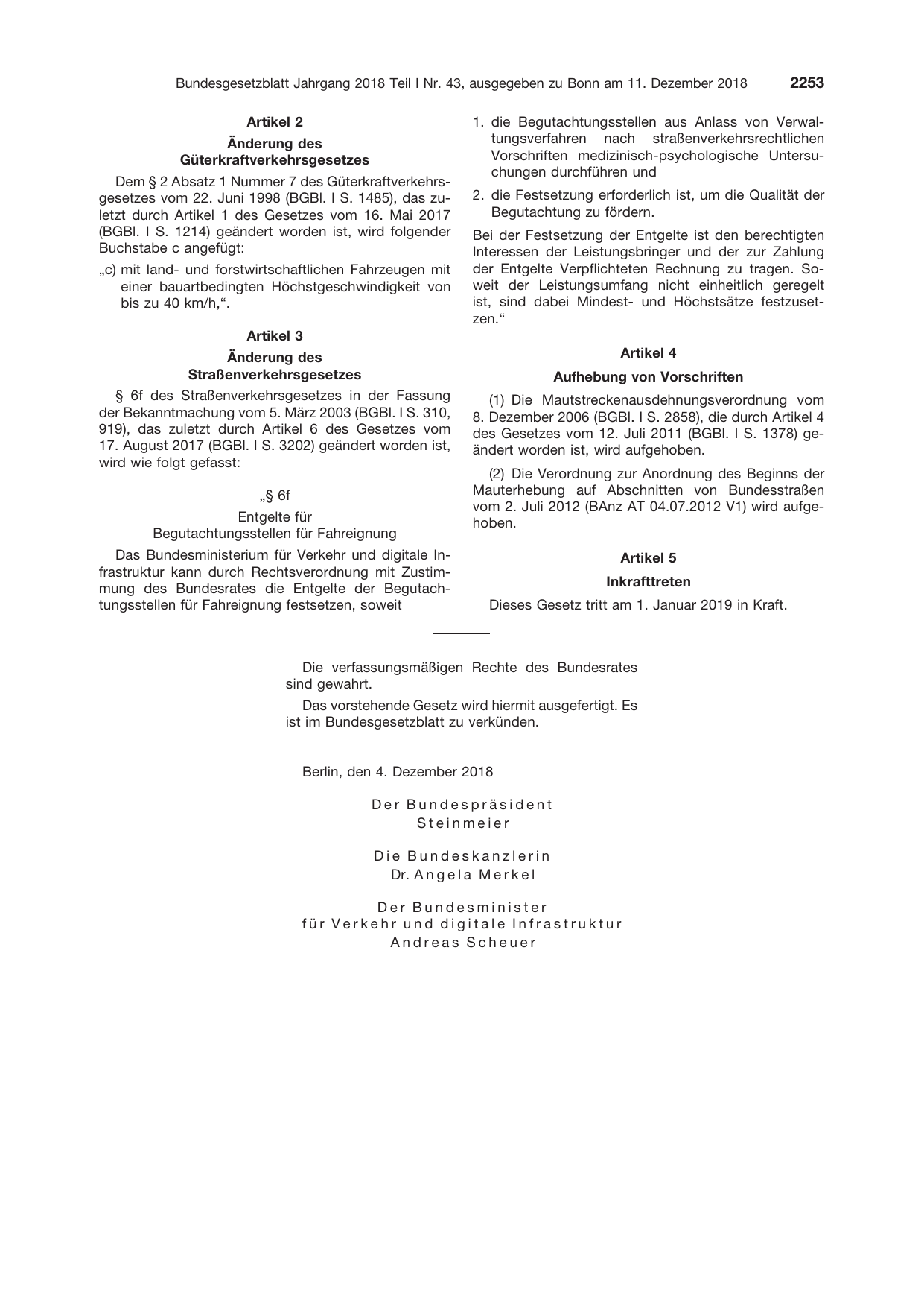 BGBl. 2018, Seite 2253 — Originalseite als Abbildung