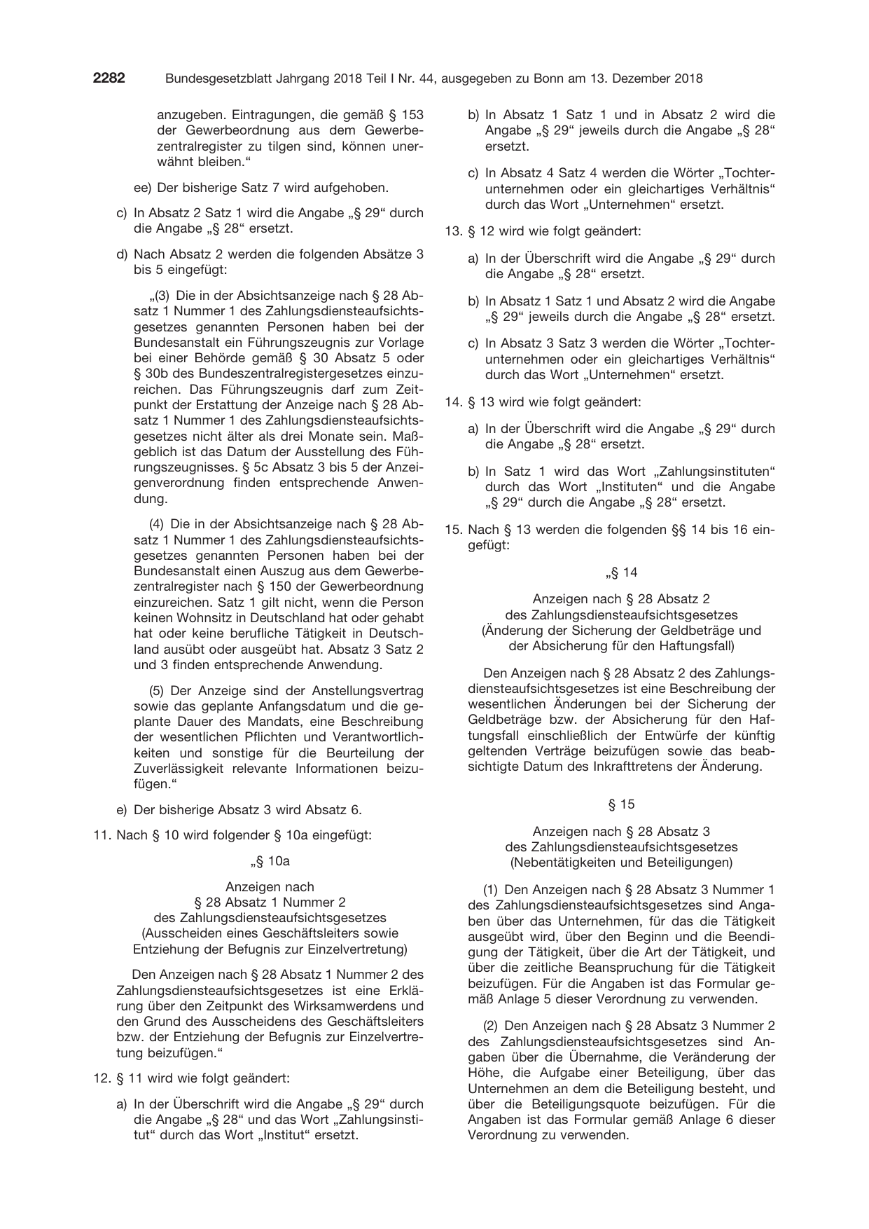 BGBl. 2018, Seite 2282 — Originalseite als Abbildung