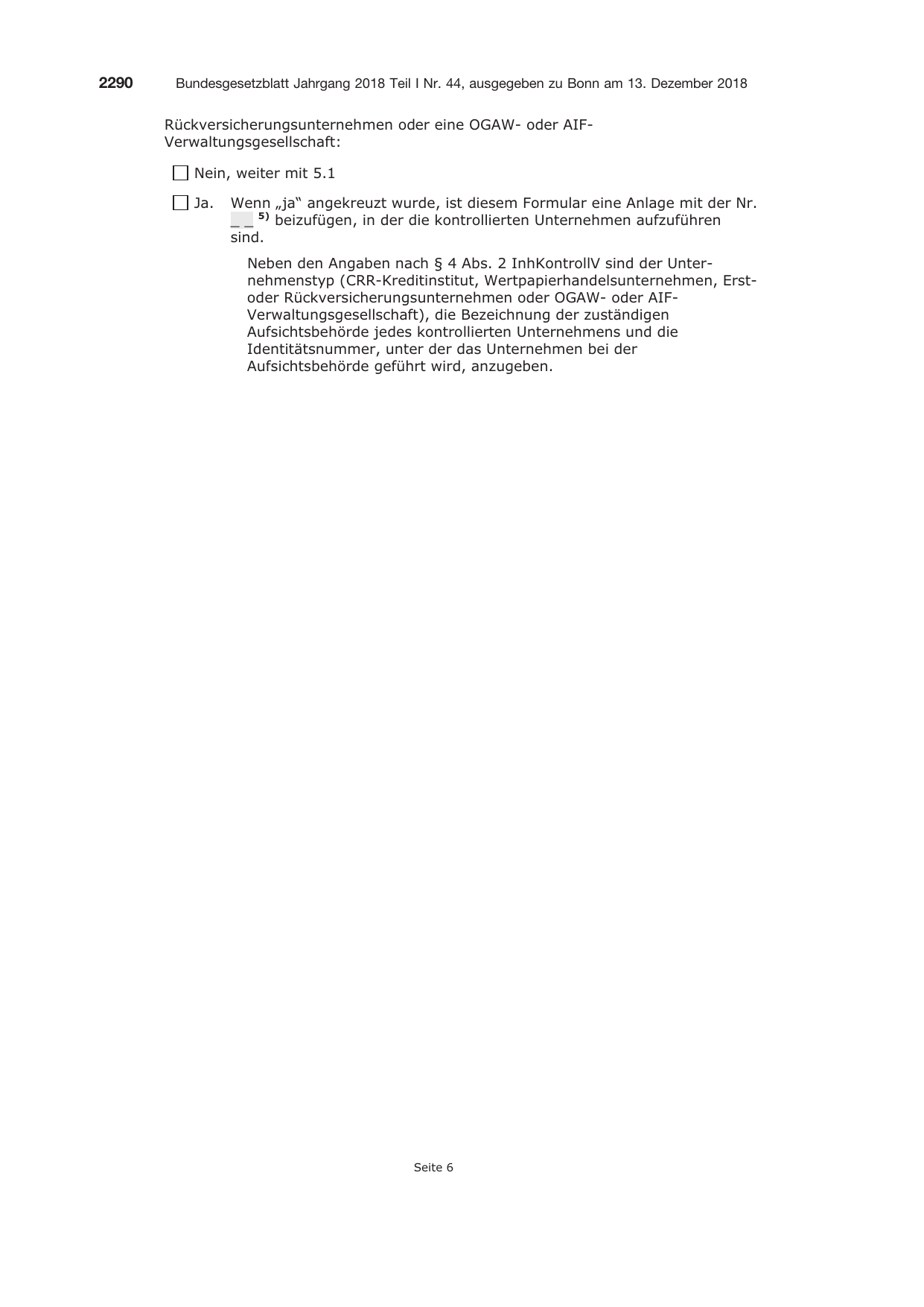 BGBl. 2018, Seite 2290 — Originalseite als Abbildung
