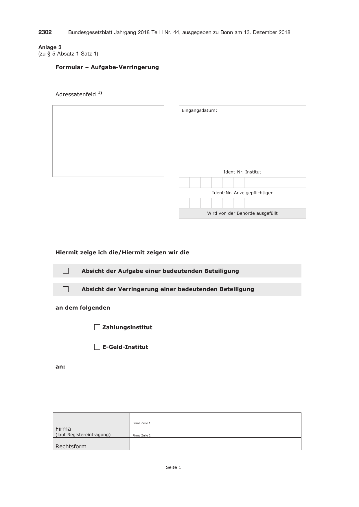 BGBl. 2018, Seite 2302 — Originalseite als Abbildung