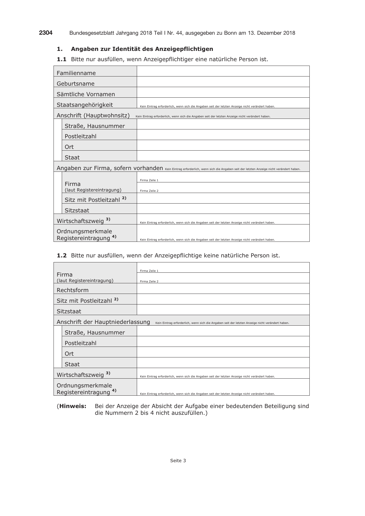 BGBl. 2018, Seite 2304 — Originalseite als Abbildung