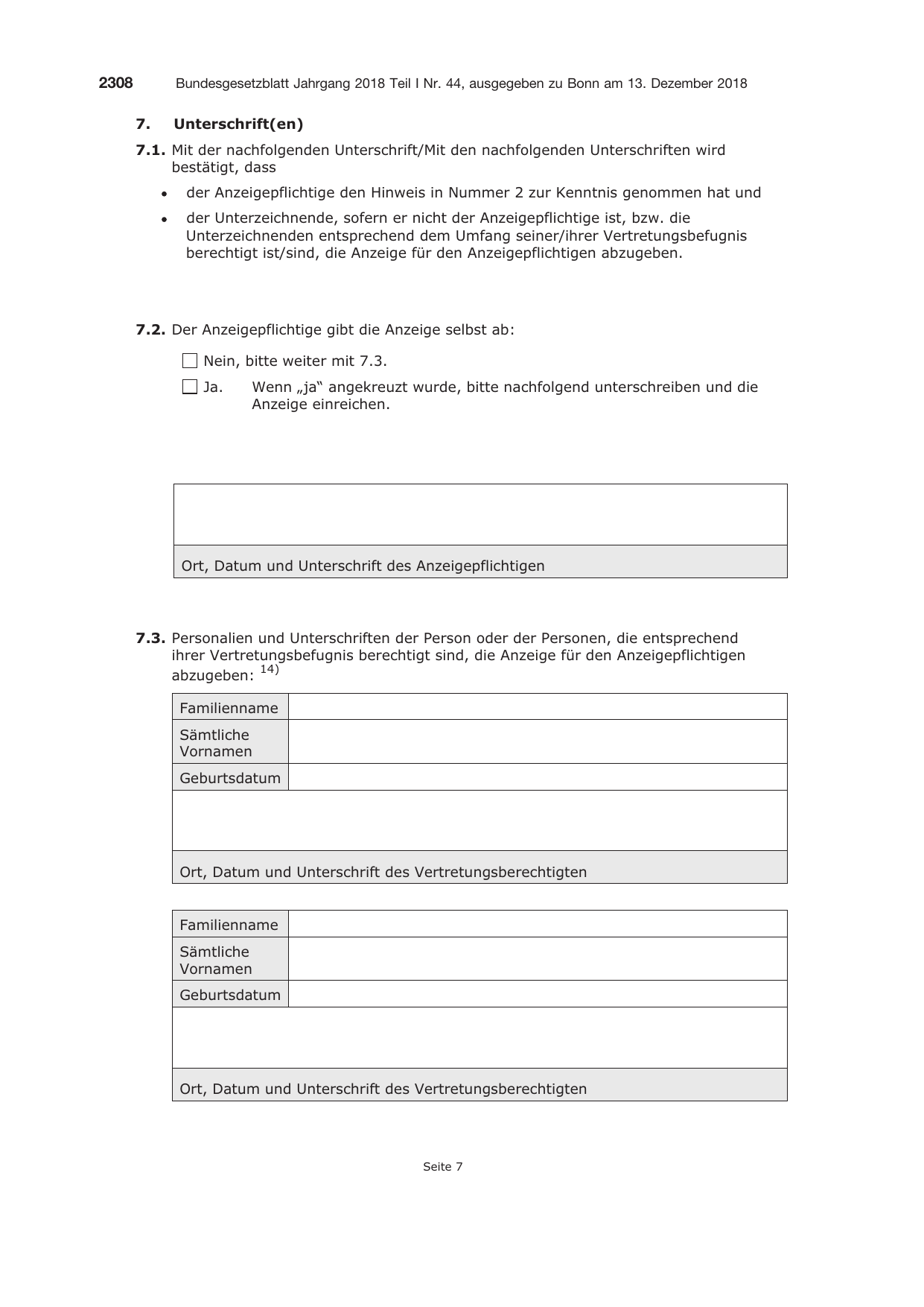 BGBl. 2018, Seite 2308 — Originalseite als Abbildung