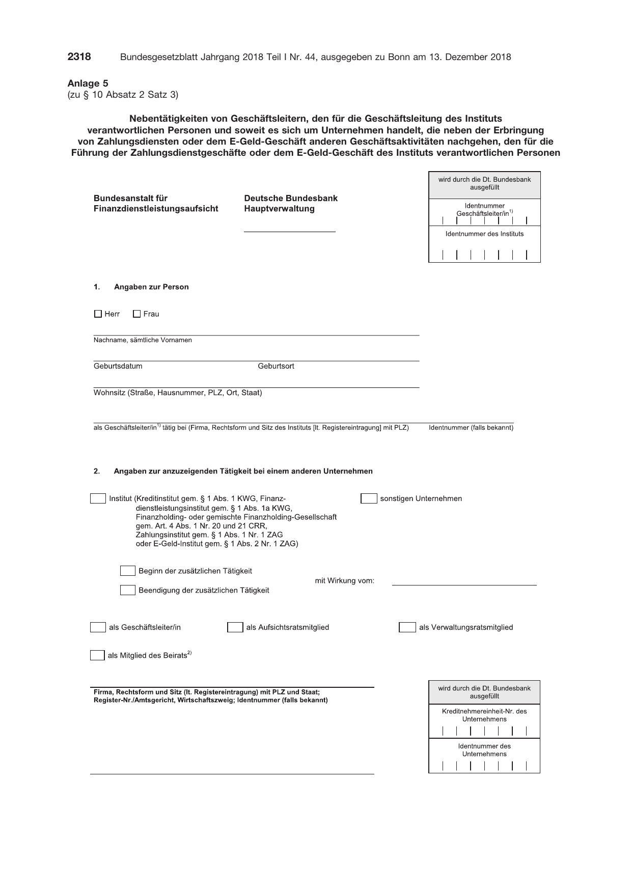 BGBl. 2018, Seite 2318 — Originalseite als Abbildung