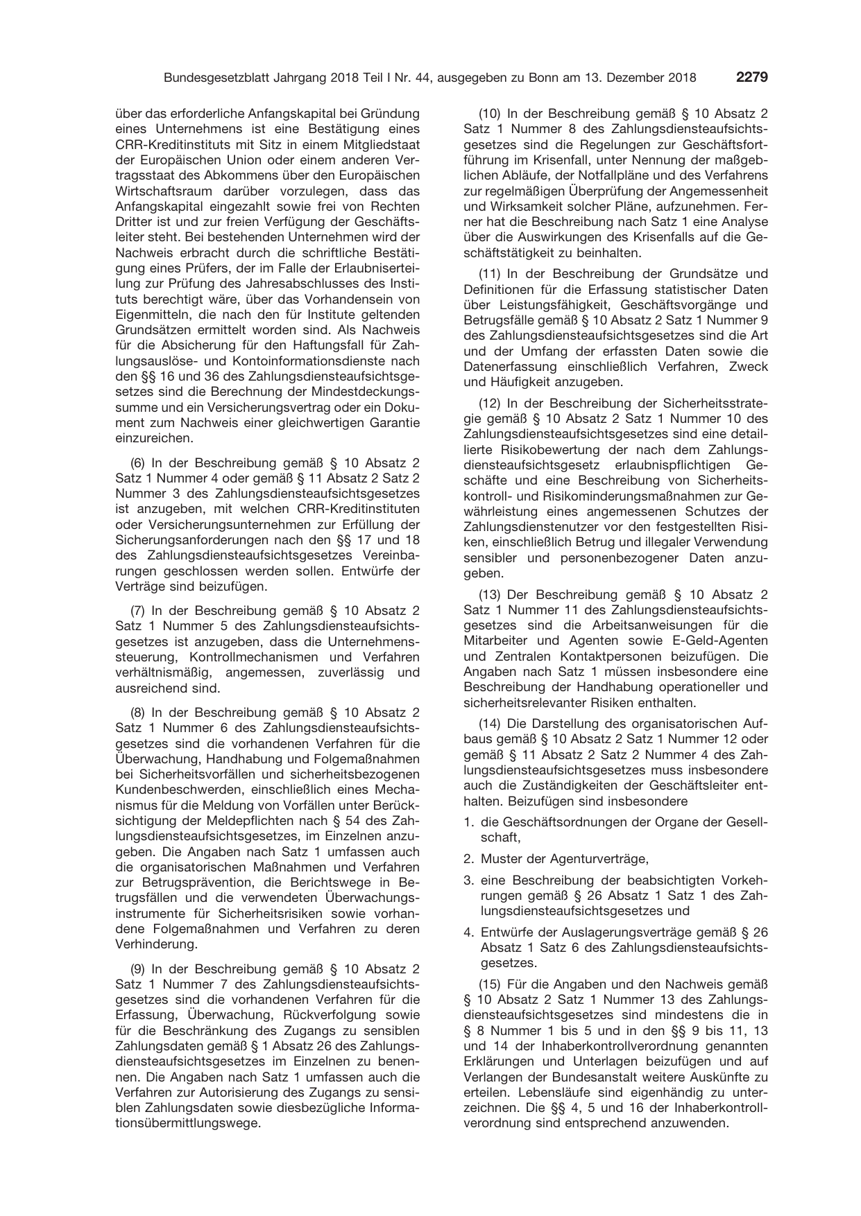 BGBl. 2018, Seite 2279 — Originalseite als Abbildung