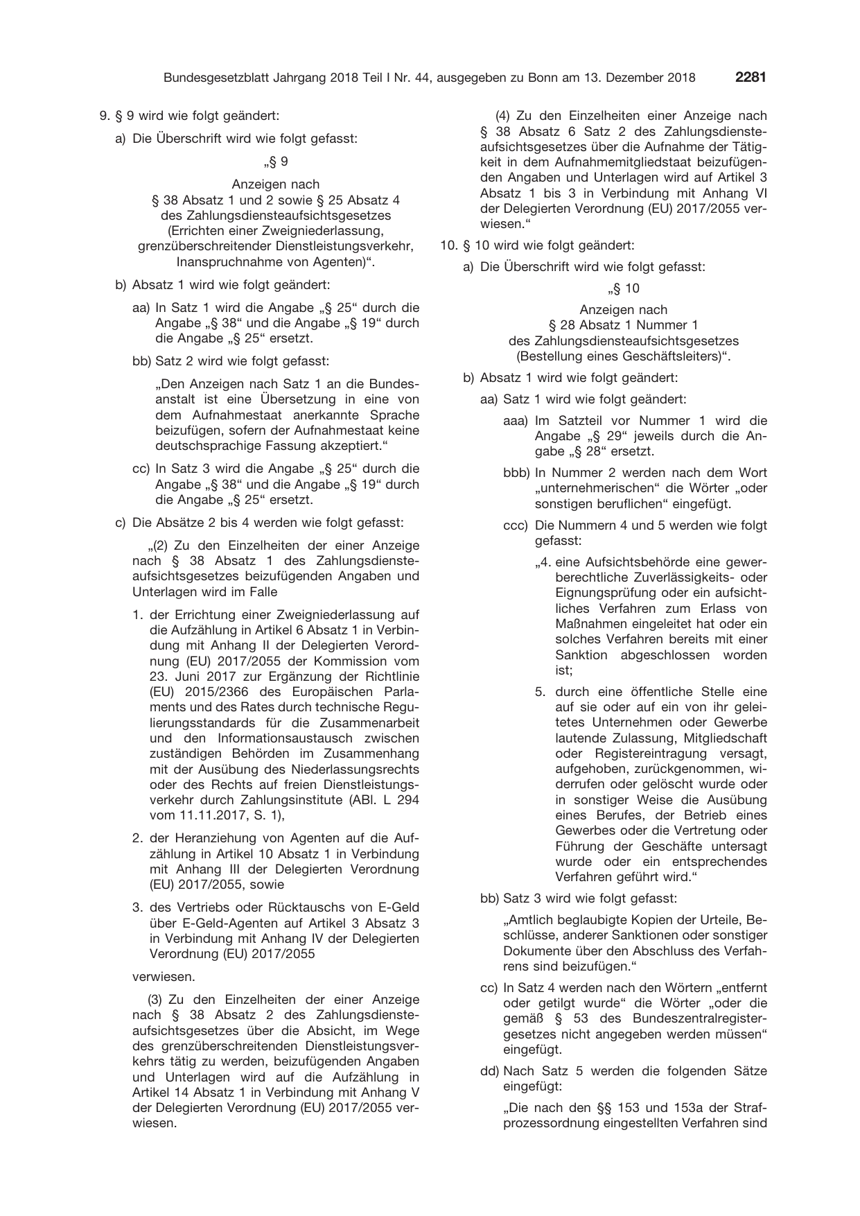 BGBl. 2018, Seite 2281 — Originalseite als Abbildung