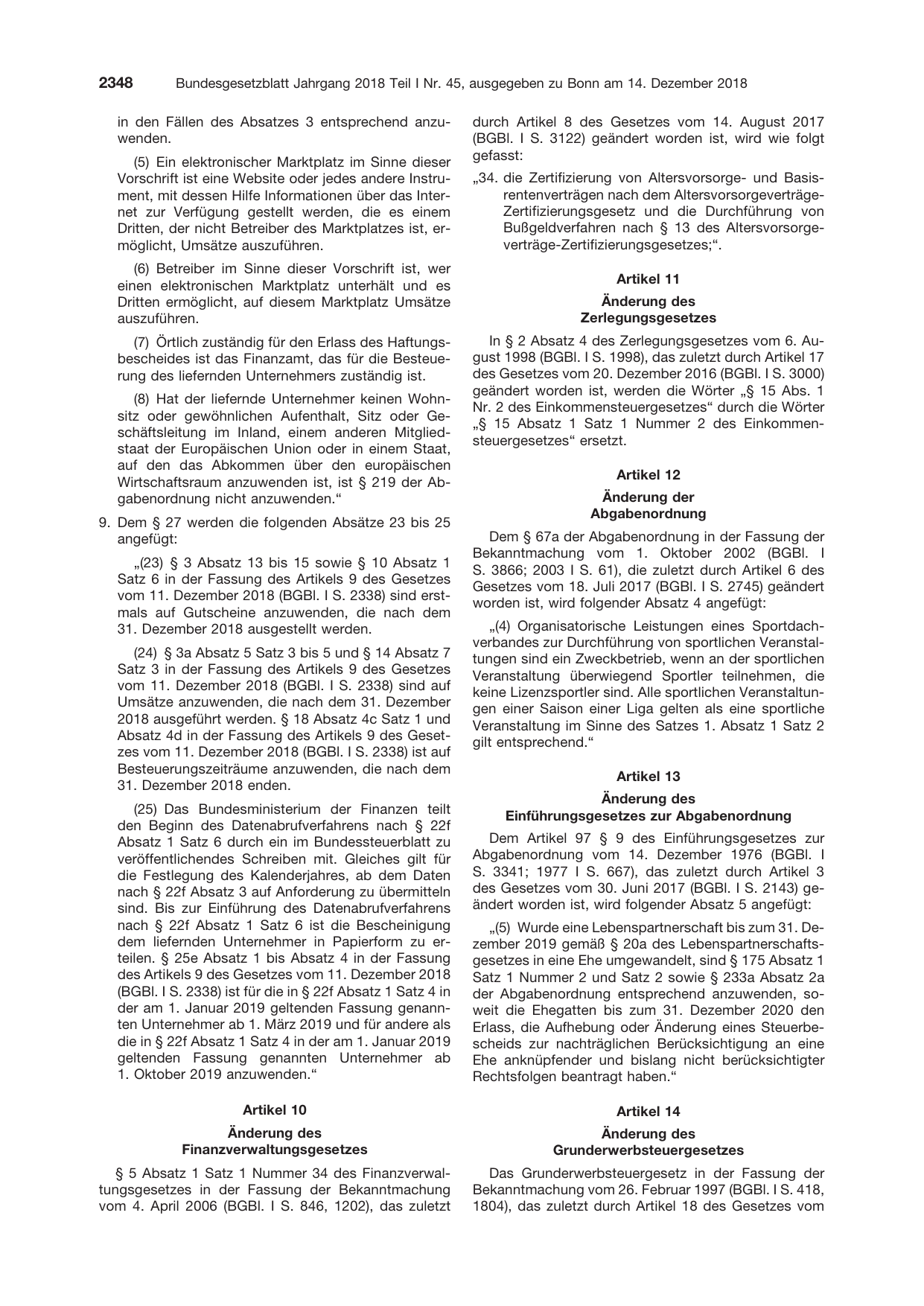 BGBl. 2018, Seite 2348 — Originalseite als Abbildung