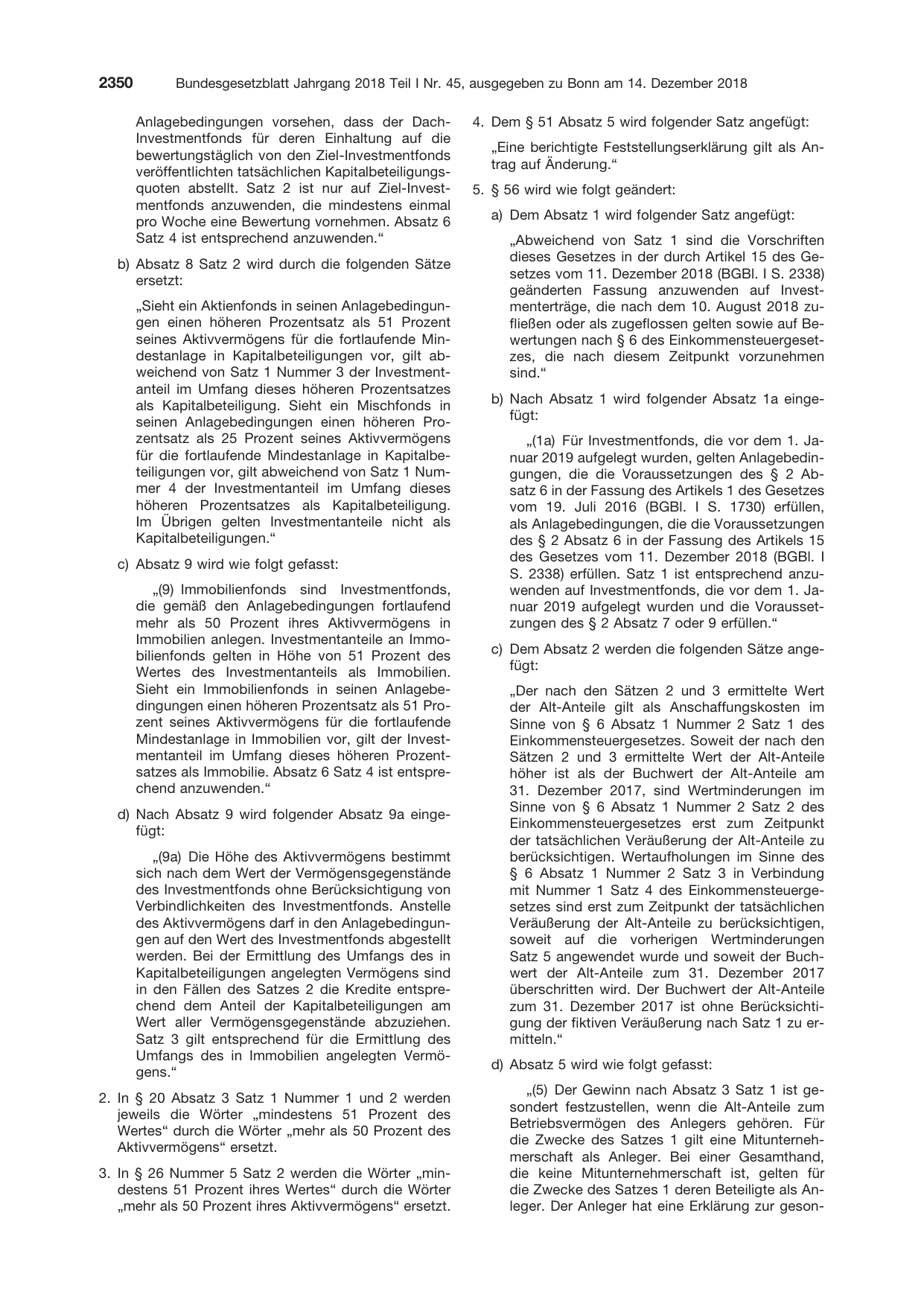 BGBl. 2018, Seite 2350 — Originalseite als Abbildung