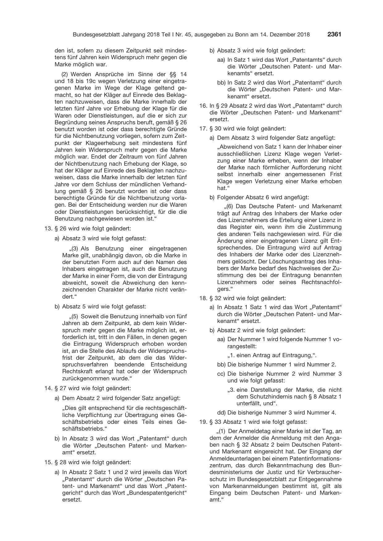 BGBl. 2018, Seite 2361 — Originalseite als Abbildung