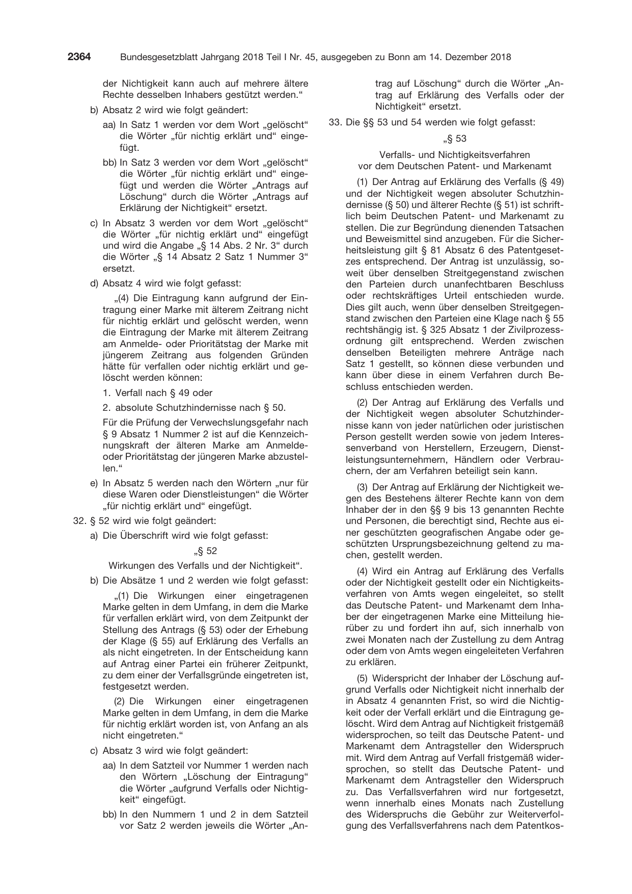 BGBl. 2018, Seite 2364 — Originalseite als Abbildung
