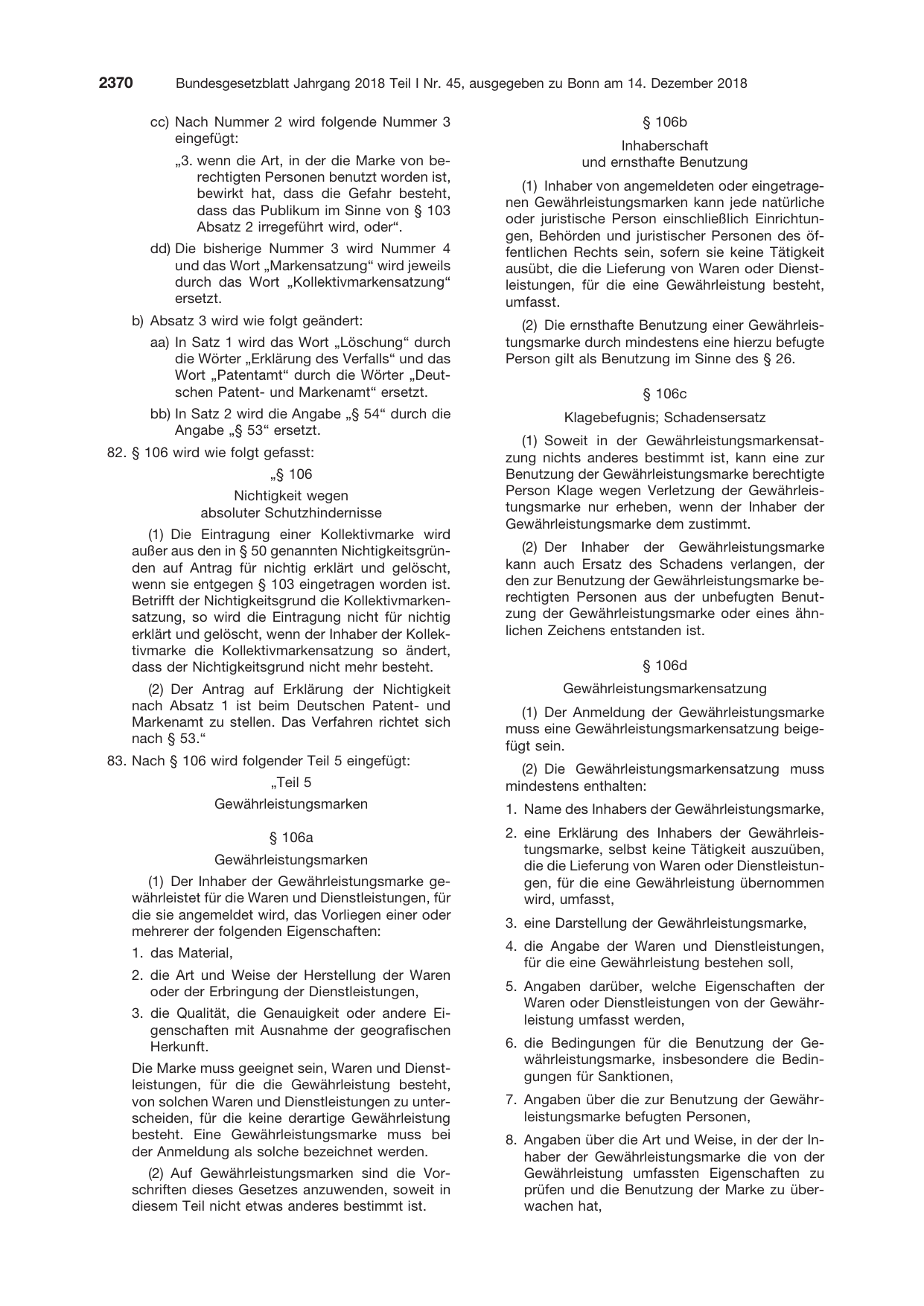 BGBl. 2018, Seite 2370 — Originalseite als Abbildung
