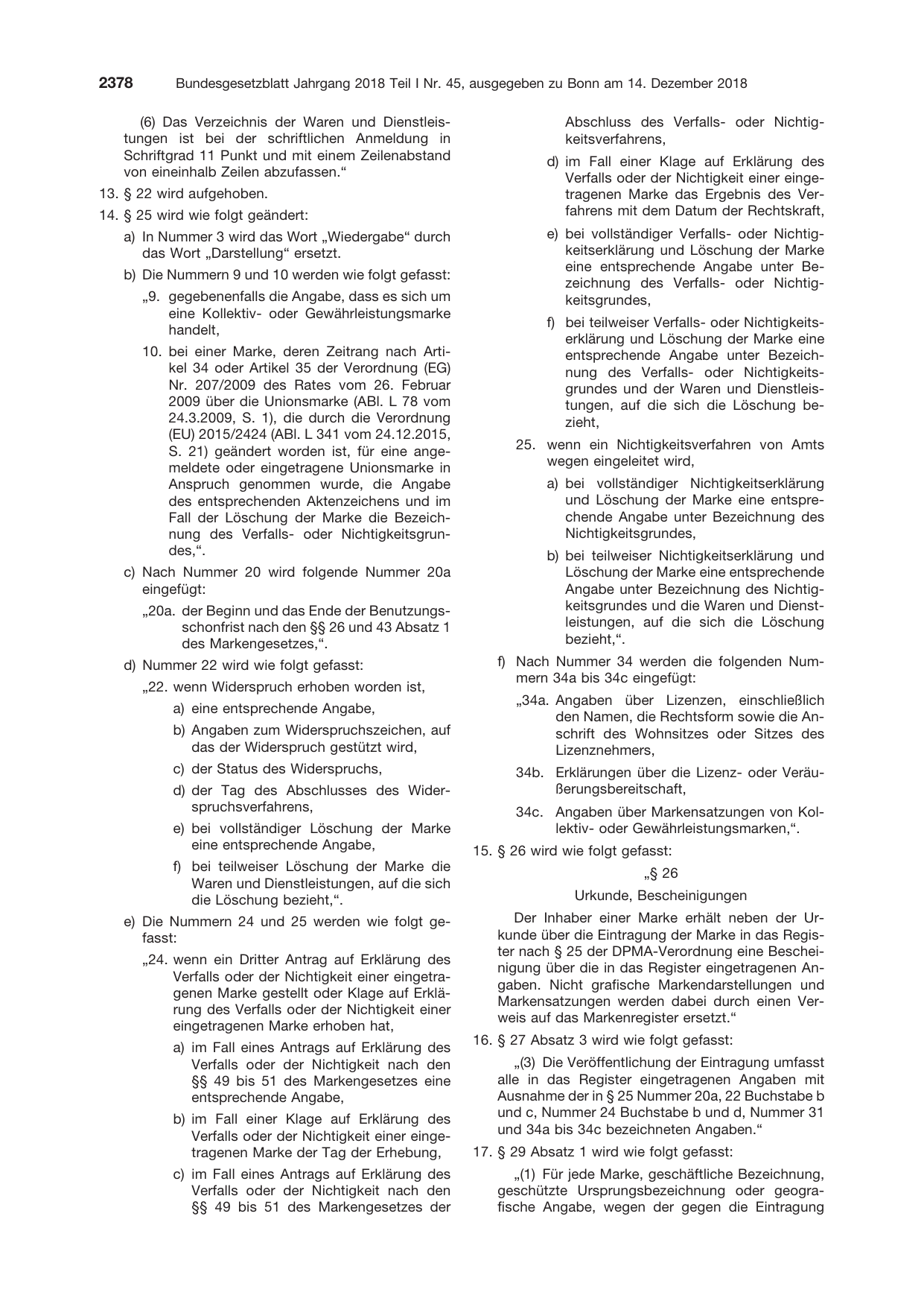 BGBl. 2018, Seite 2378 — Originalseite als Abbildung