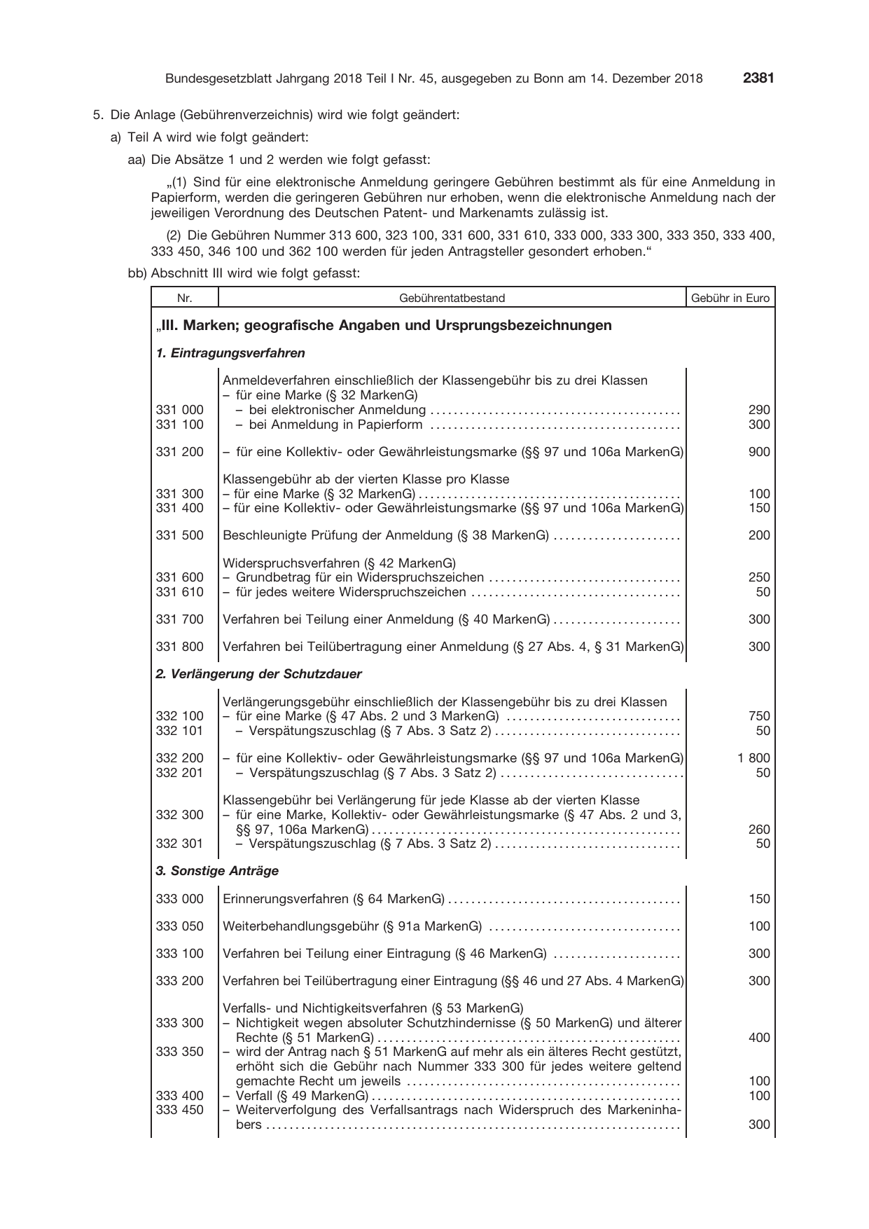 BGBl. 2018, Seite 2381 — Originalseite als Abbildung