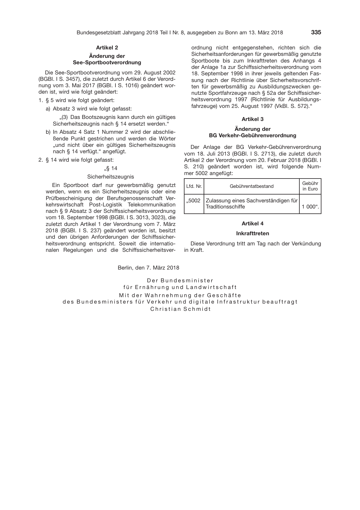 BGBl. 2018, Seite 335 — Originalseite als Abbildung