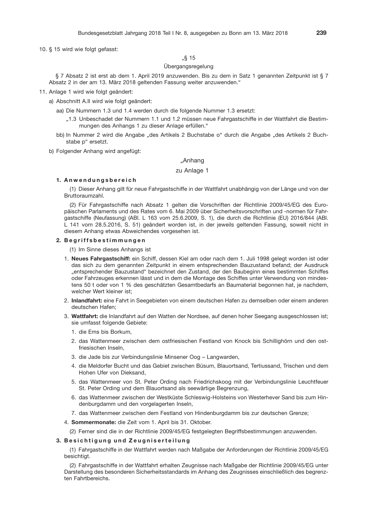 BGBl. 2018, Seite 239 — Originalseite als Abbildung
