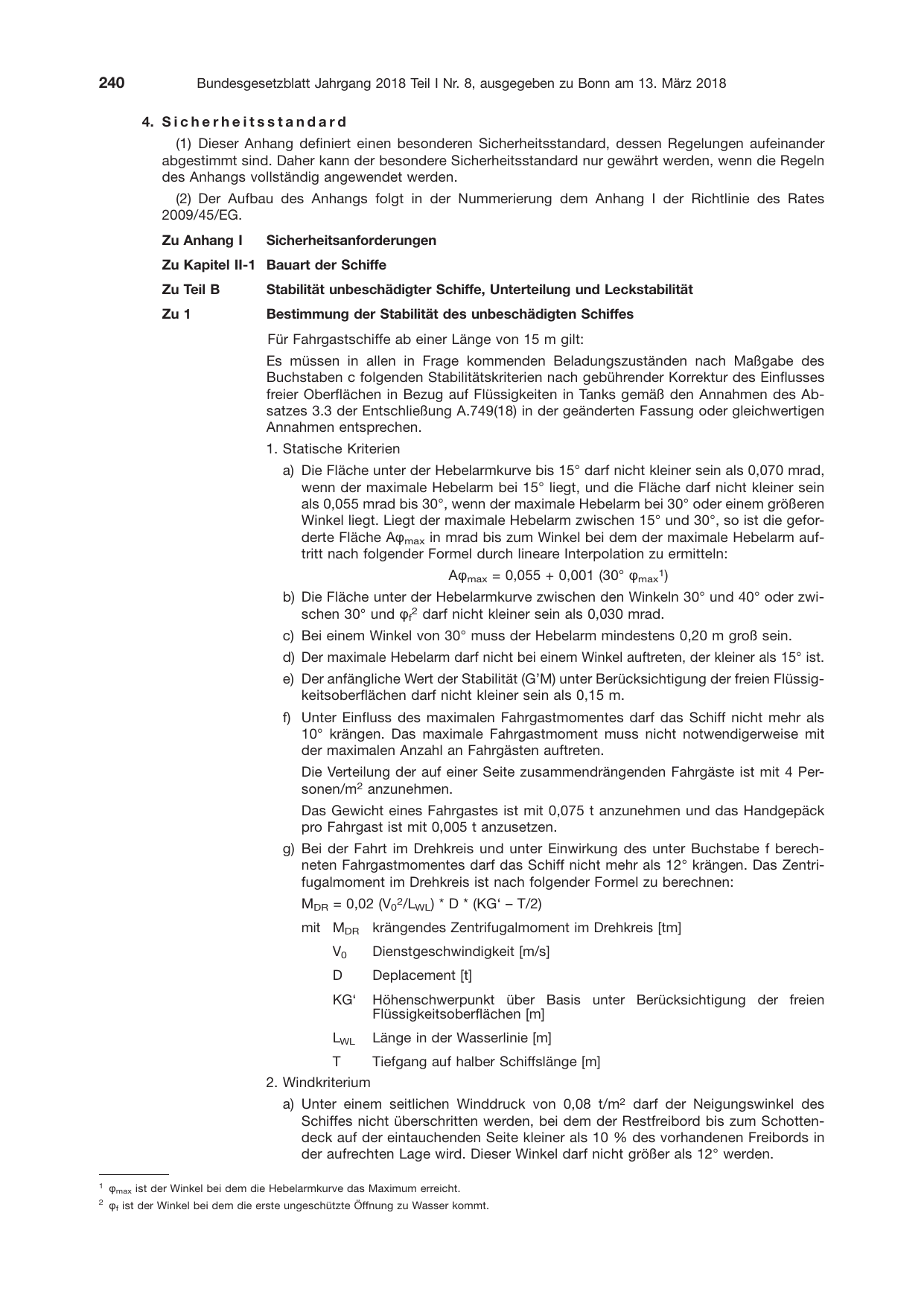 BGBl. 2018, Seite 240 — Originalseite als Abbildung