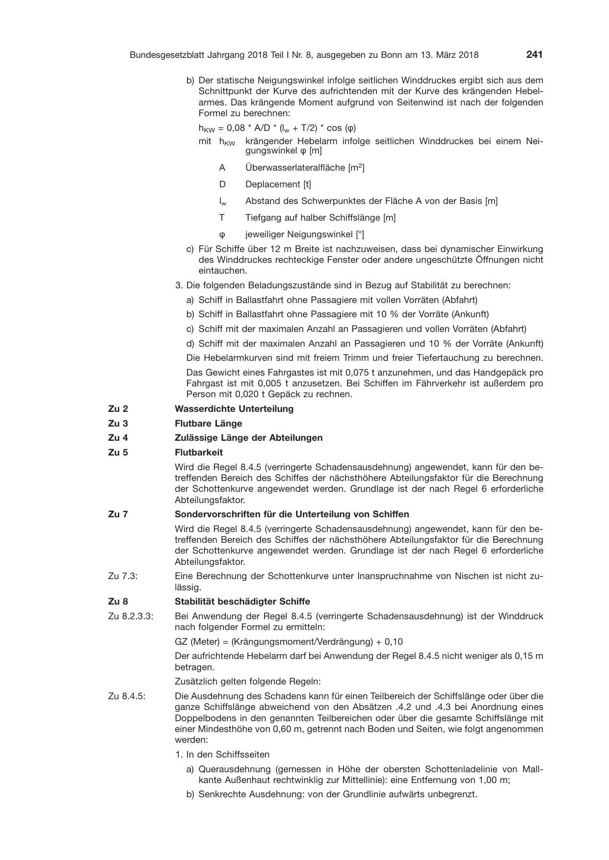 BGBl. 2018, Seite 241 — Originalseite als Abbildung