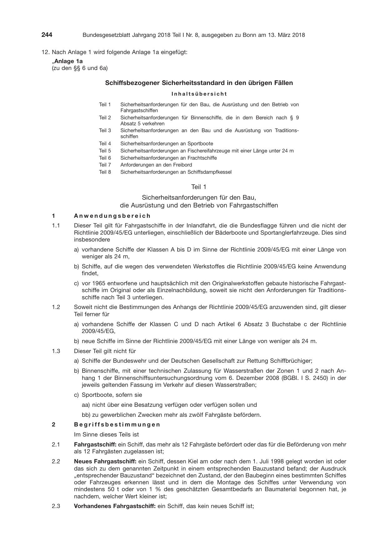BGBl. 2018, Seite 244 — Originalseite als Abbildung