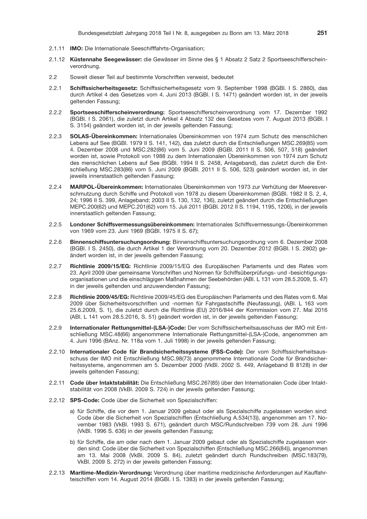 BGBl. 2018, Seite 251 — Originalseite als Abbildung