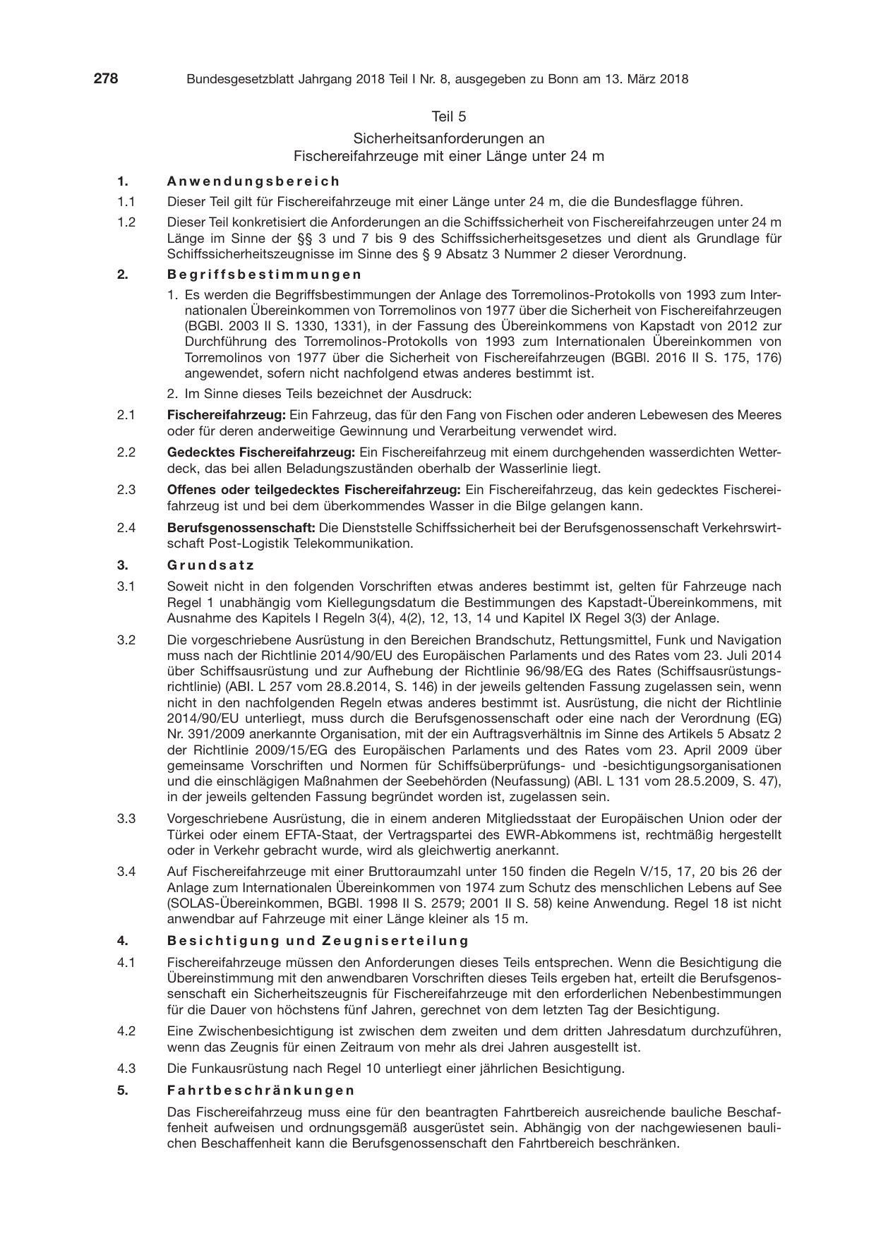 BGBl. 2018, Seite 278 — Originalseite als Abbildung