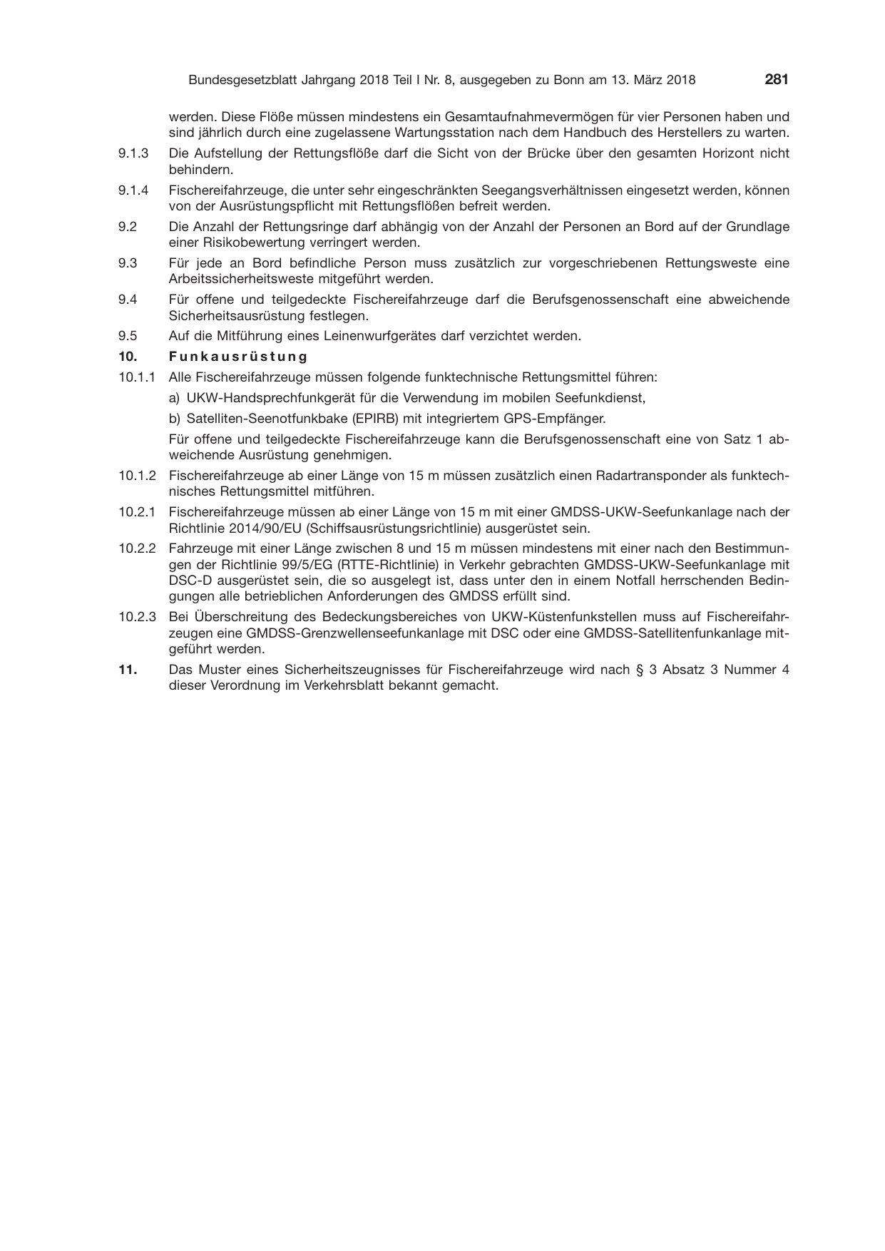 BGBl. 2018, Seite 281 — Originalseite als Abbildung