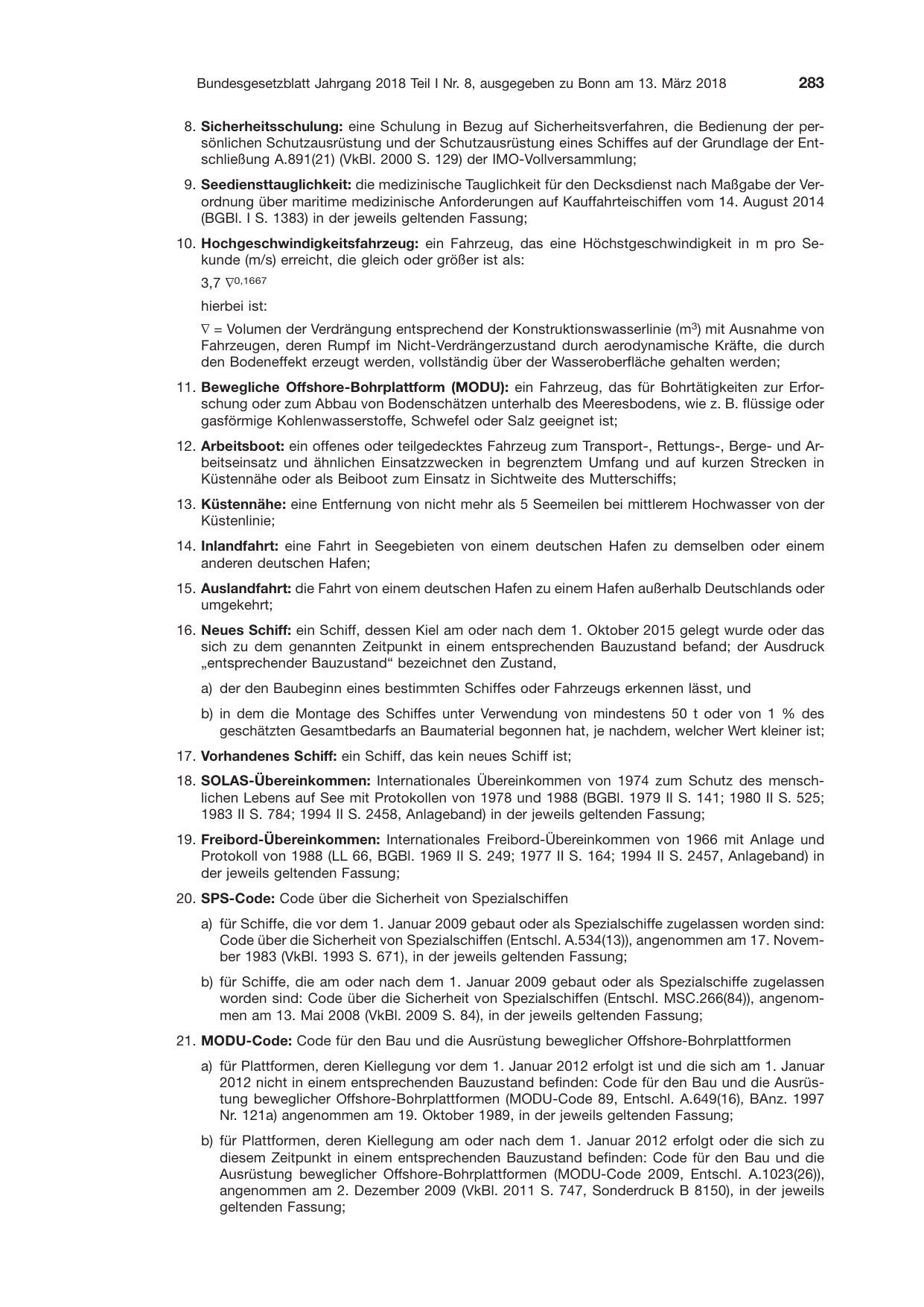 BGBl. 2018, Seite 283 — Originalseite als Abbildung