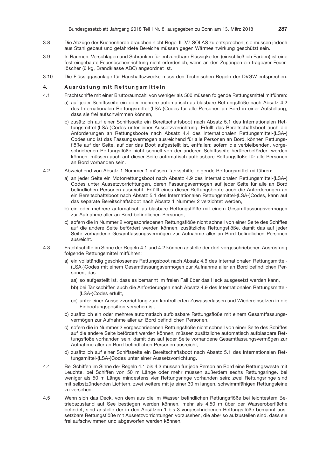 BGBl. 2018, Seite 287 — Originalseite als Abbildung