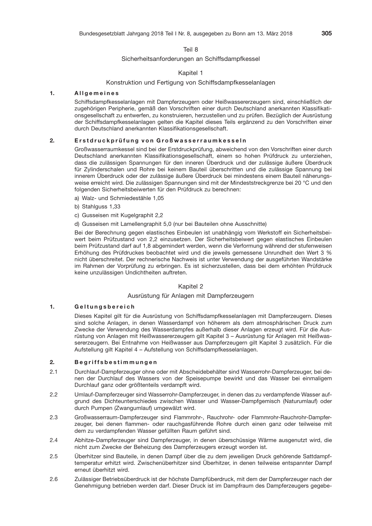 BGBl. 2018, Seite 305 — Originalseite als Abbildung