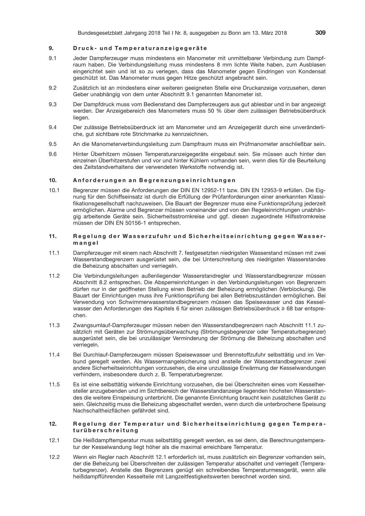 BGBl. 2018, Seite 309 — Originalseite als Abbildung