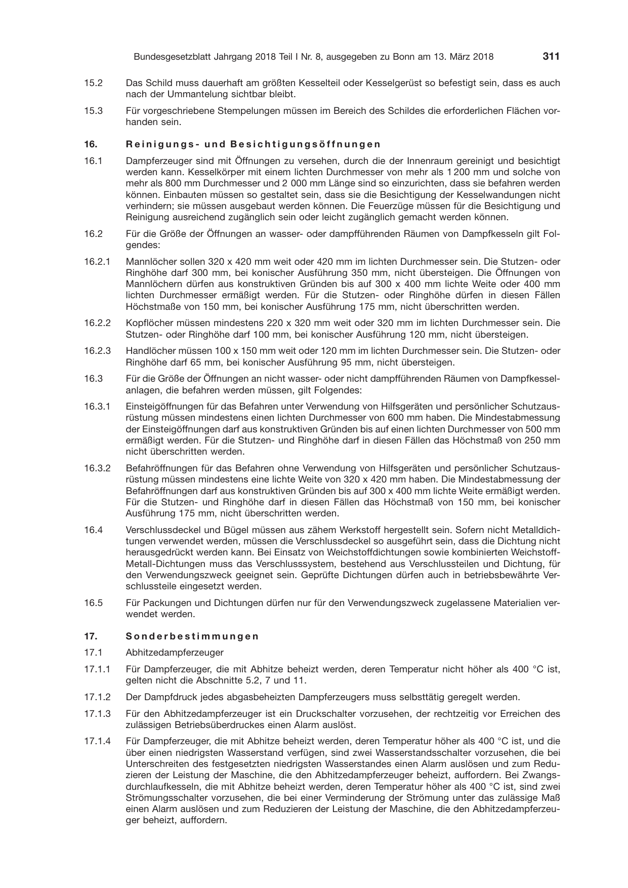 BGBl. 2018, Seite 311 — Originalseite als Abbildung