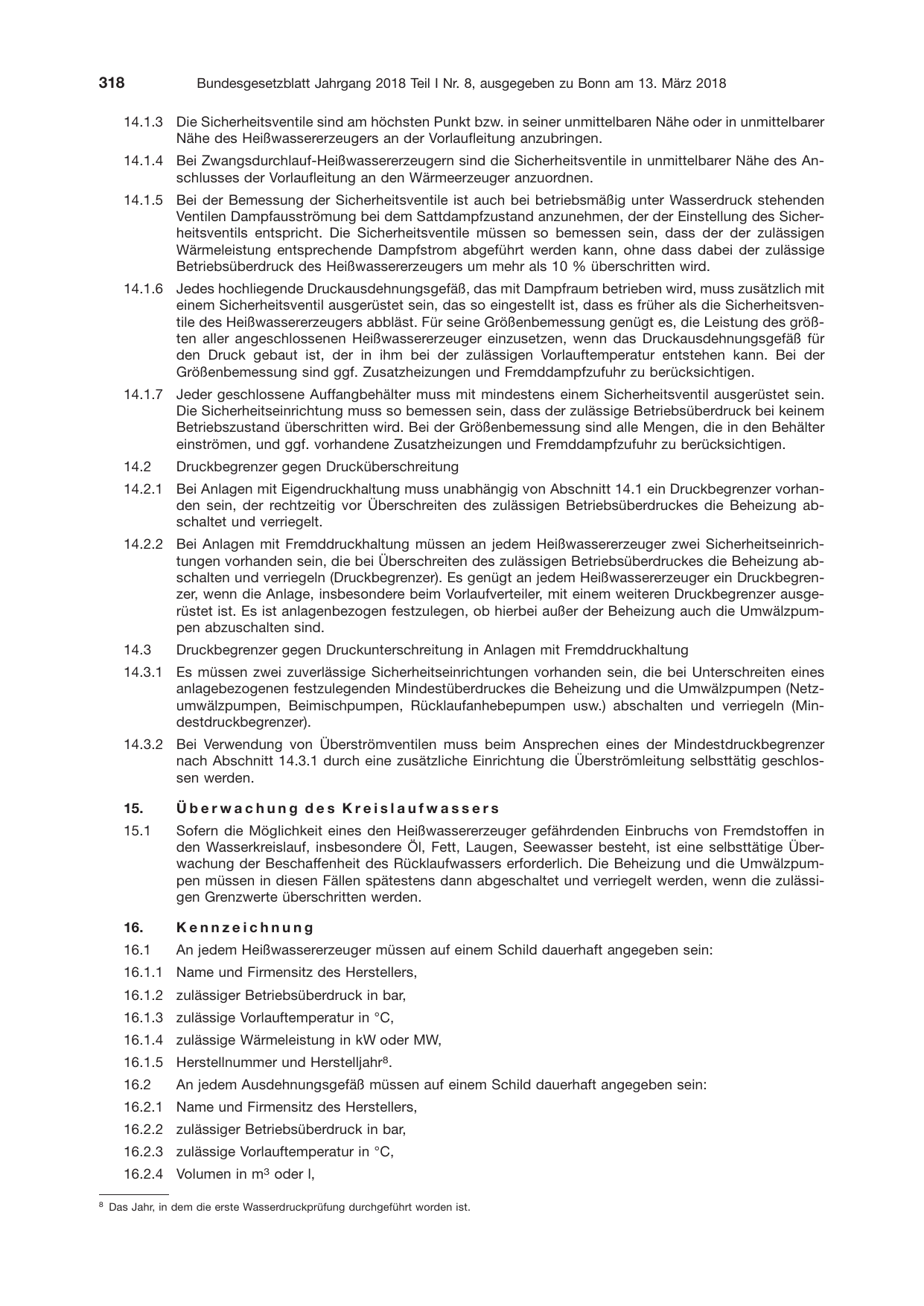 BGBl. 2018, Seite 318 — Originalseite als Abbildung