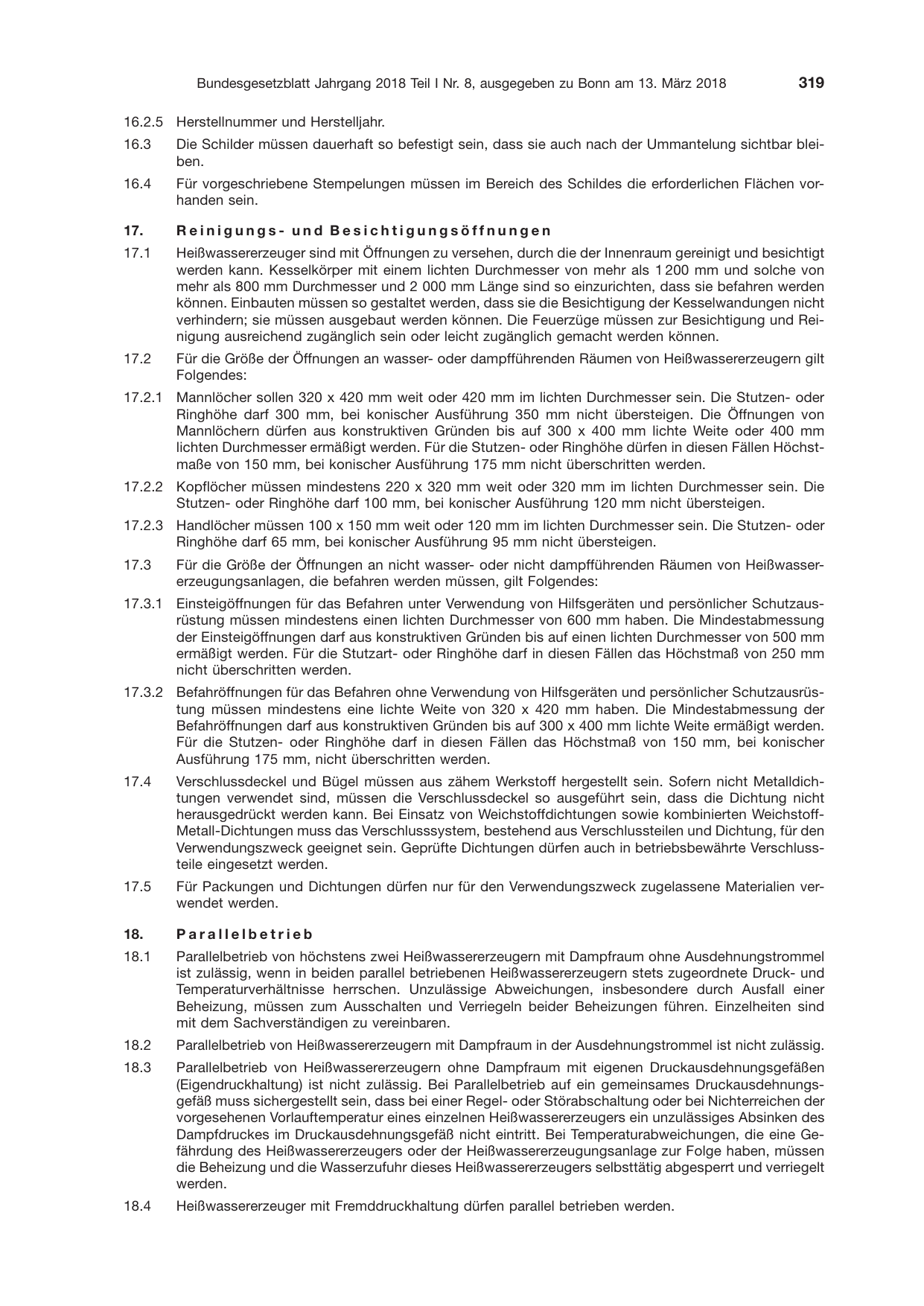 BGBl. 2018, Seite 319 — Originalseite als Abbildung