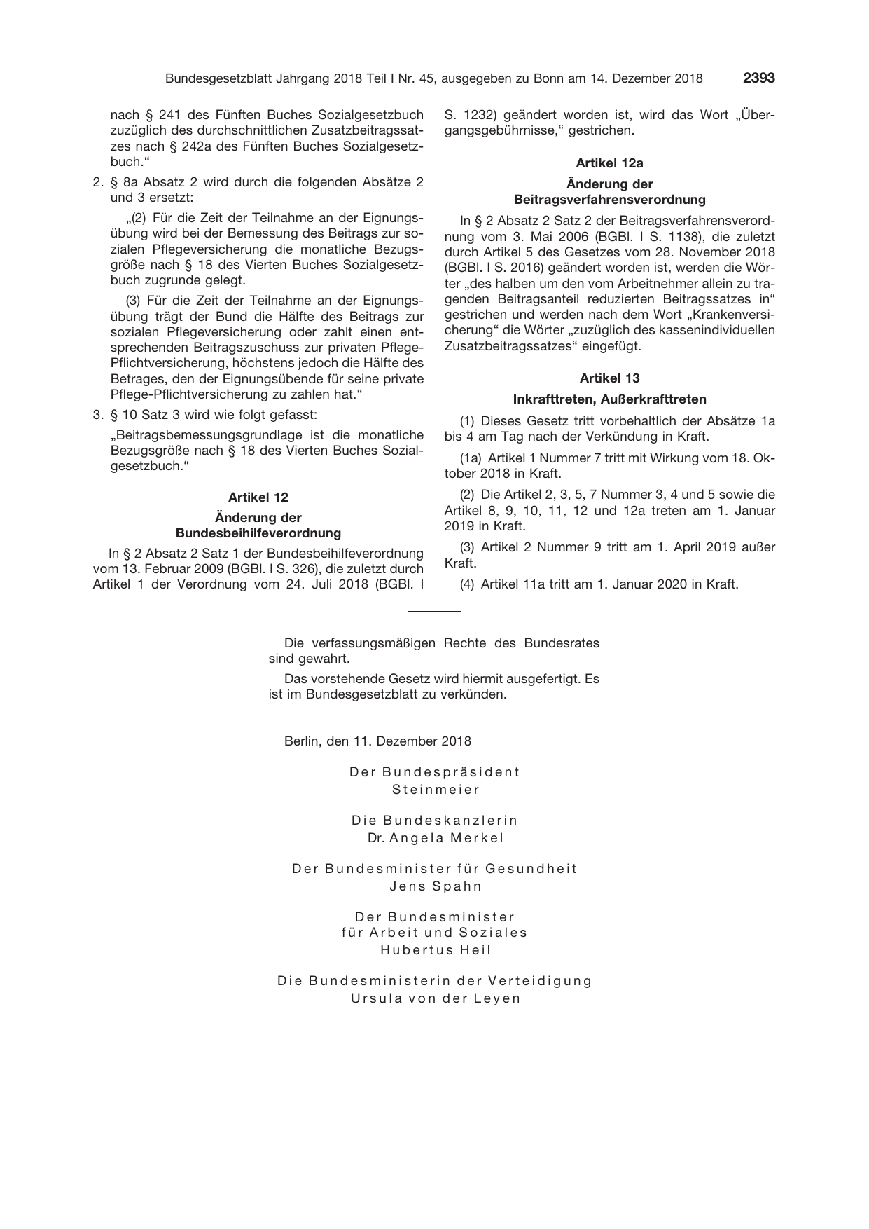 BGBl. 2018, Seite 2393 — Originalseite als Abbildung