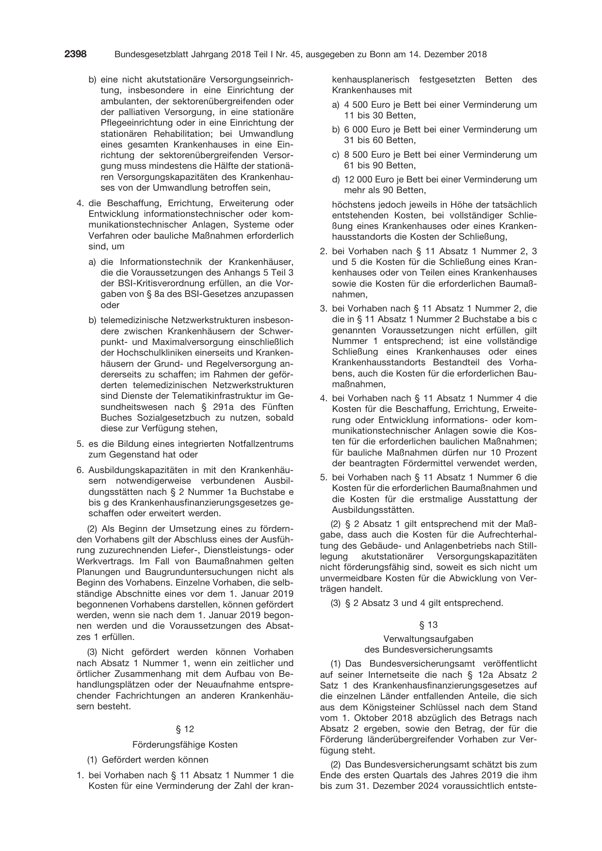 BGBl. 2018, Seite 2398 — Originalseite als Abbildung