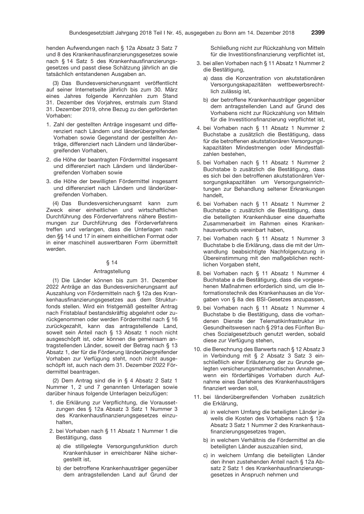 BGBl. 2018, Seite 2399 — Originalseite als Abbildung
