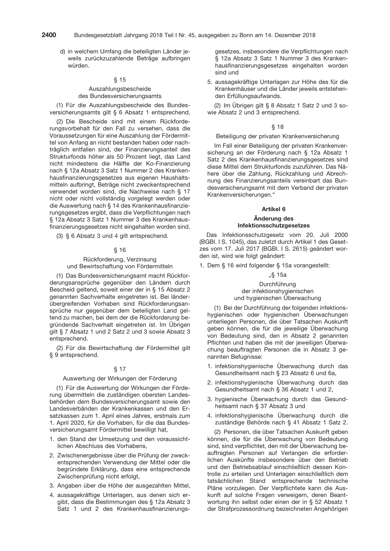 BGBl. 2018, Seite 2400 — Originalseite als Abbildung