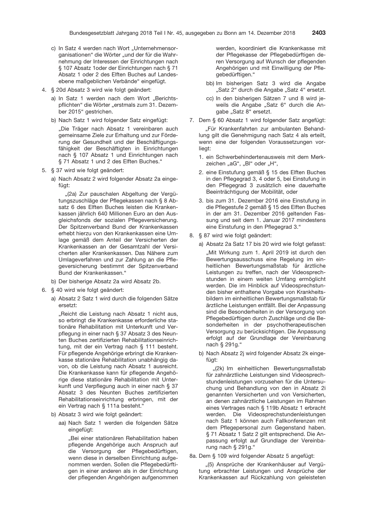 BGBl. 2018, Seite 2403 — Originalseite als Abbildung
