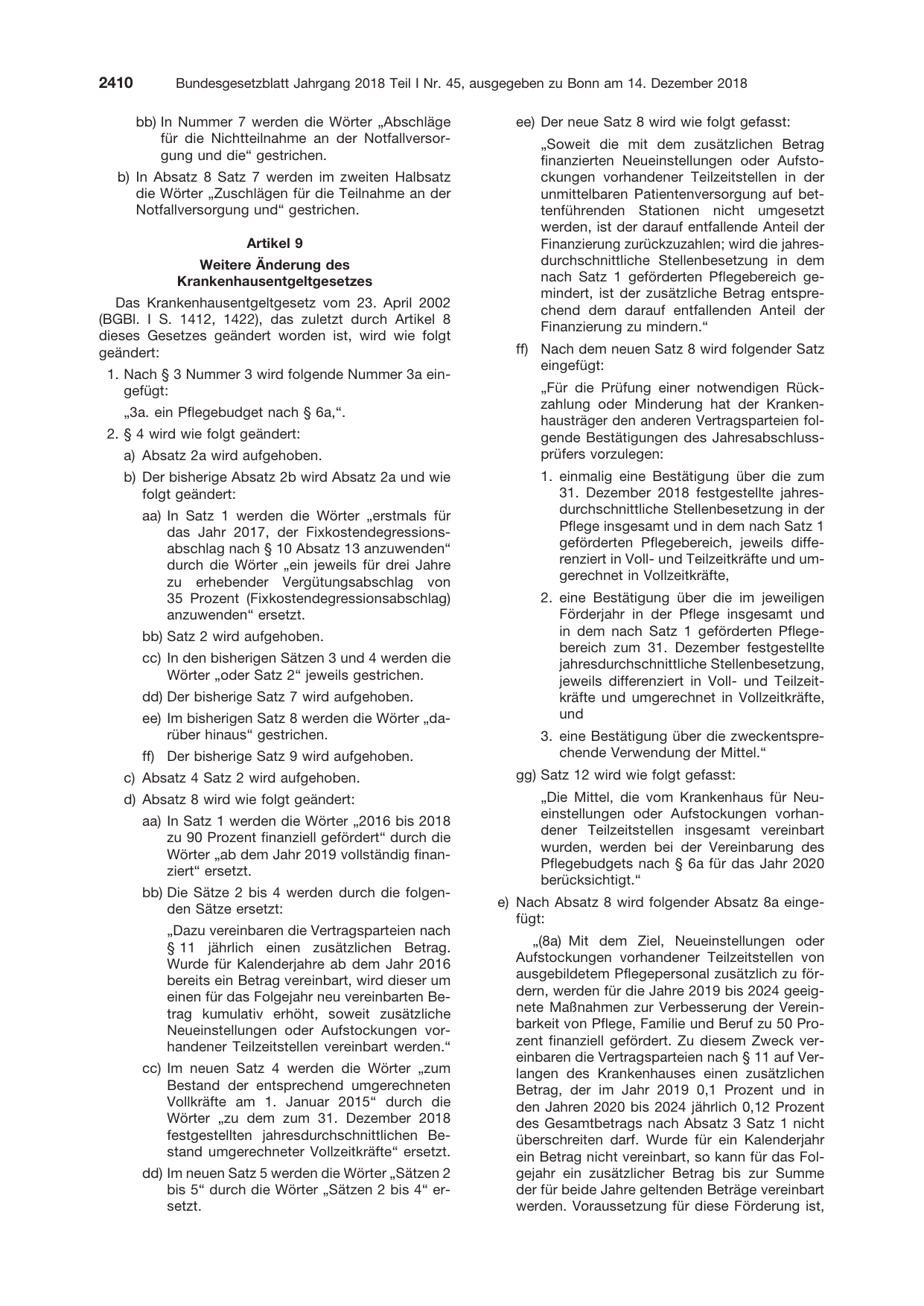 BGBl. 2018, Seite 2410 — Originalseite als Abbildung